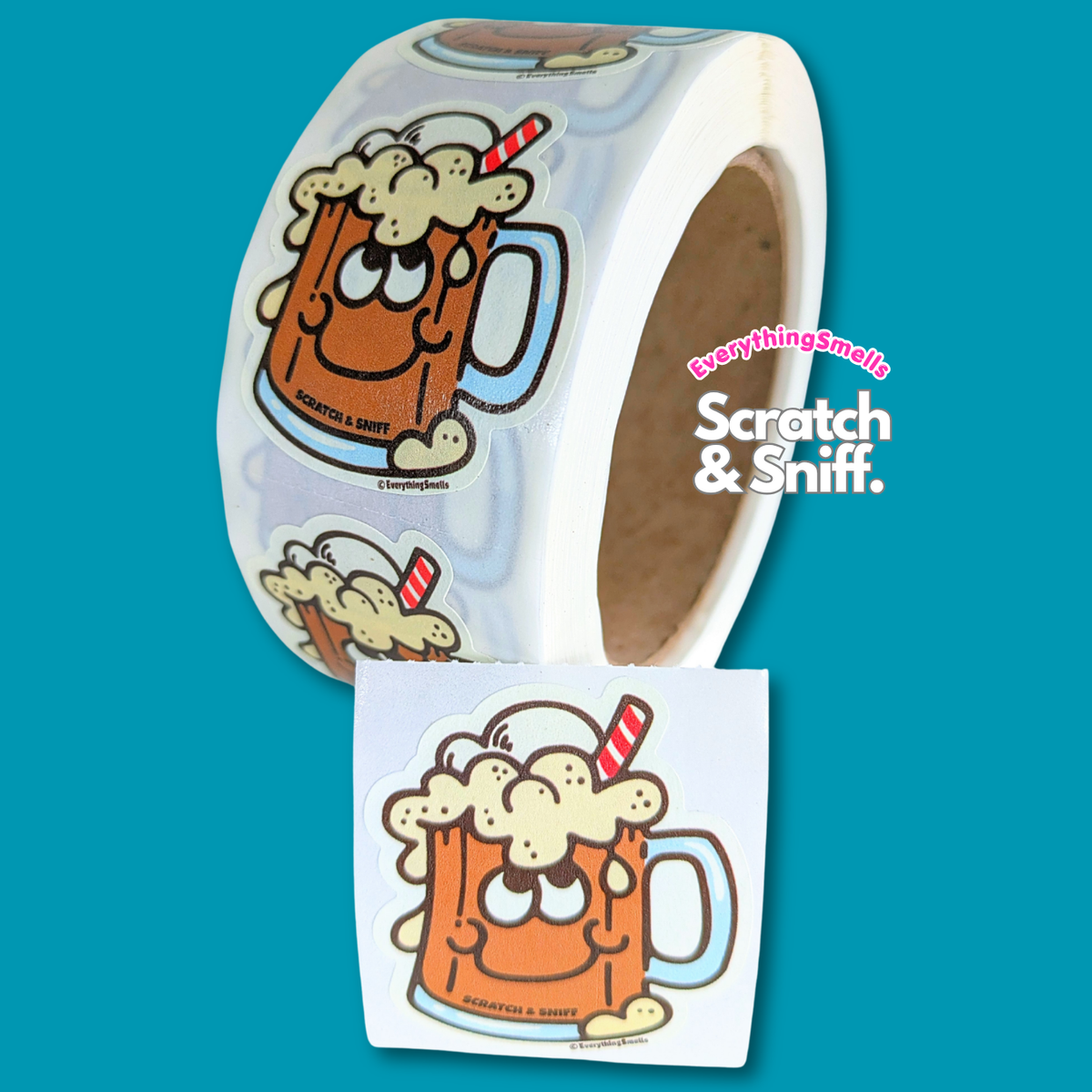 Root Beer Float Scratch & Sniff Sticker Roll (50)