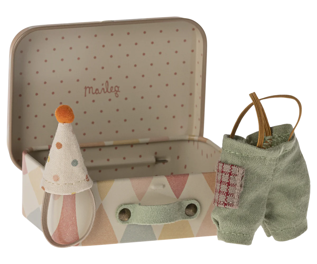 Clown Clothes in Suitcase, Little Sister or Little Brother Mouse