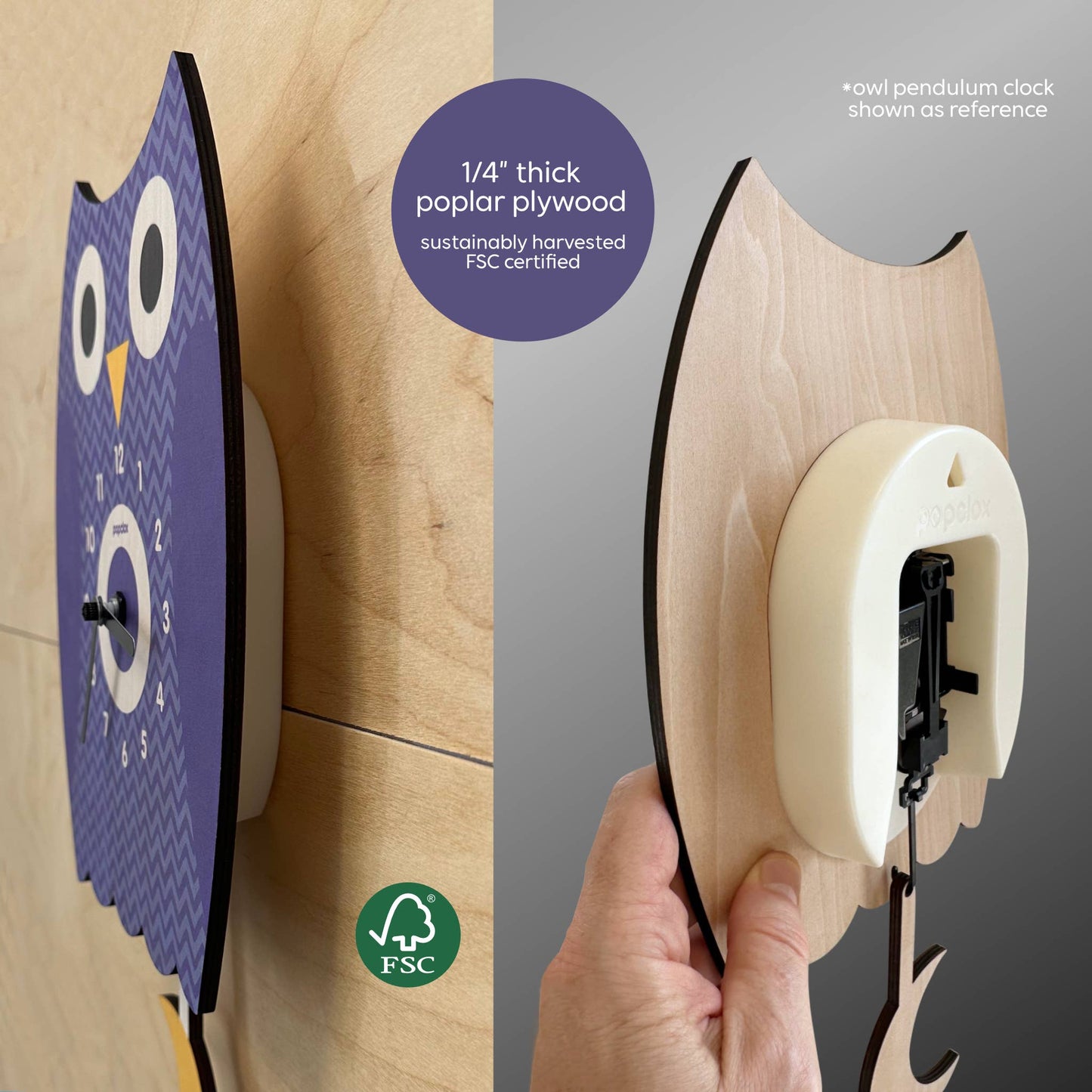 Rainbow Pendulum Clock - Wood