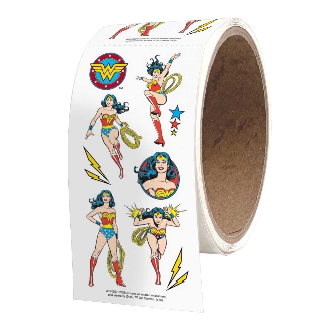 Wonder Woman 2x4 Stickers - ROLL OF 50 MODULES