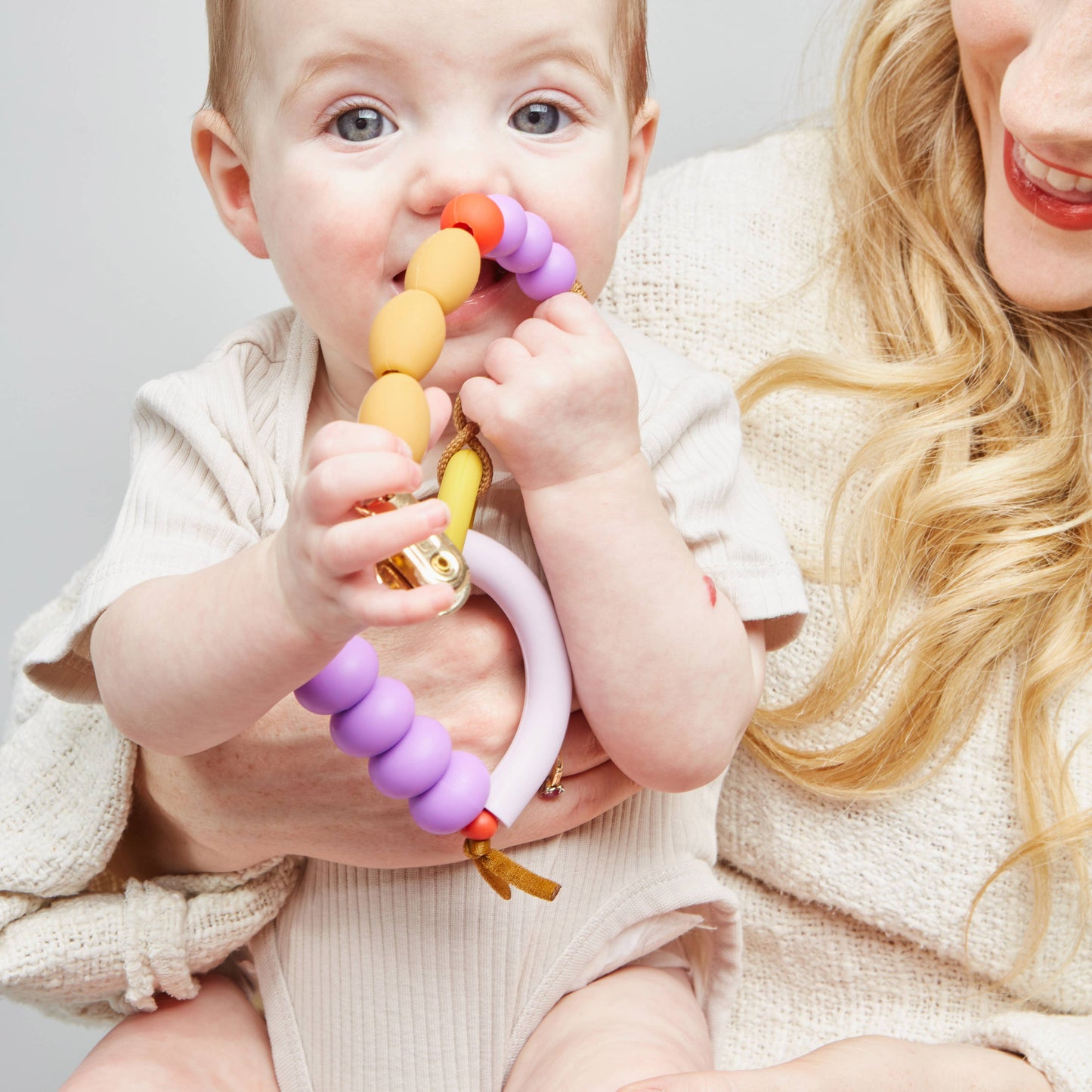 Plum Arch Ring Teether + Clip Set