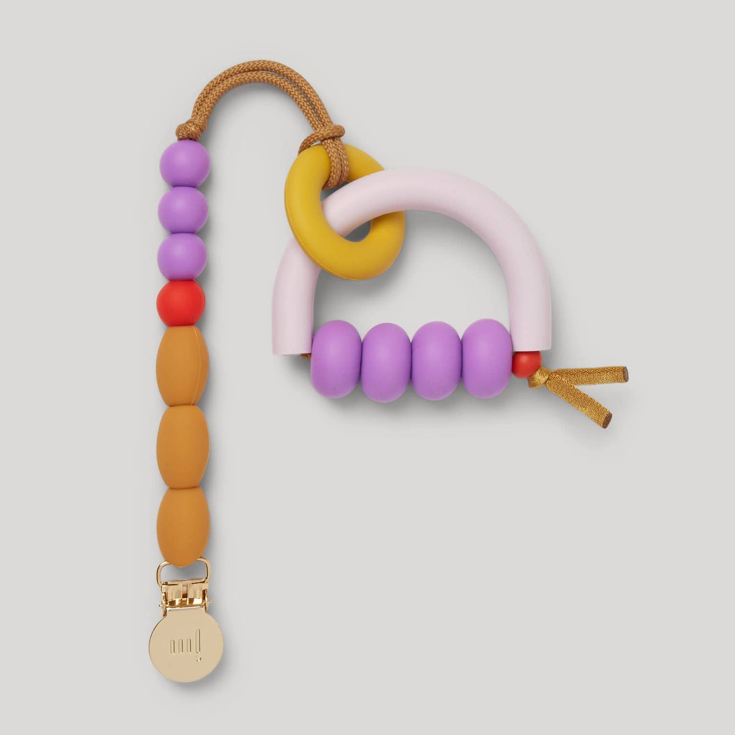 Plum Arch Ring Teether + Clip Set