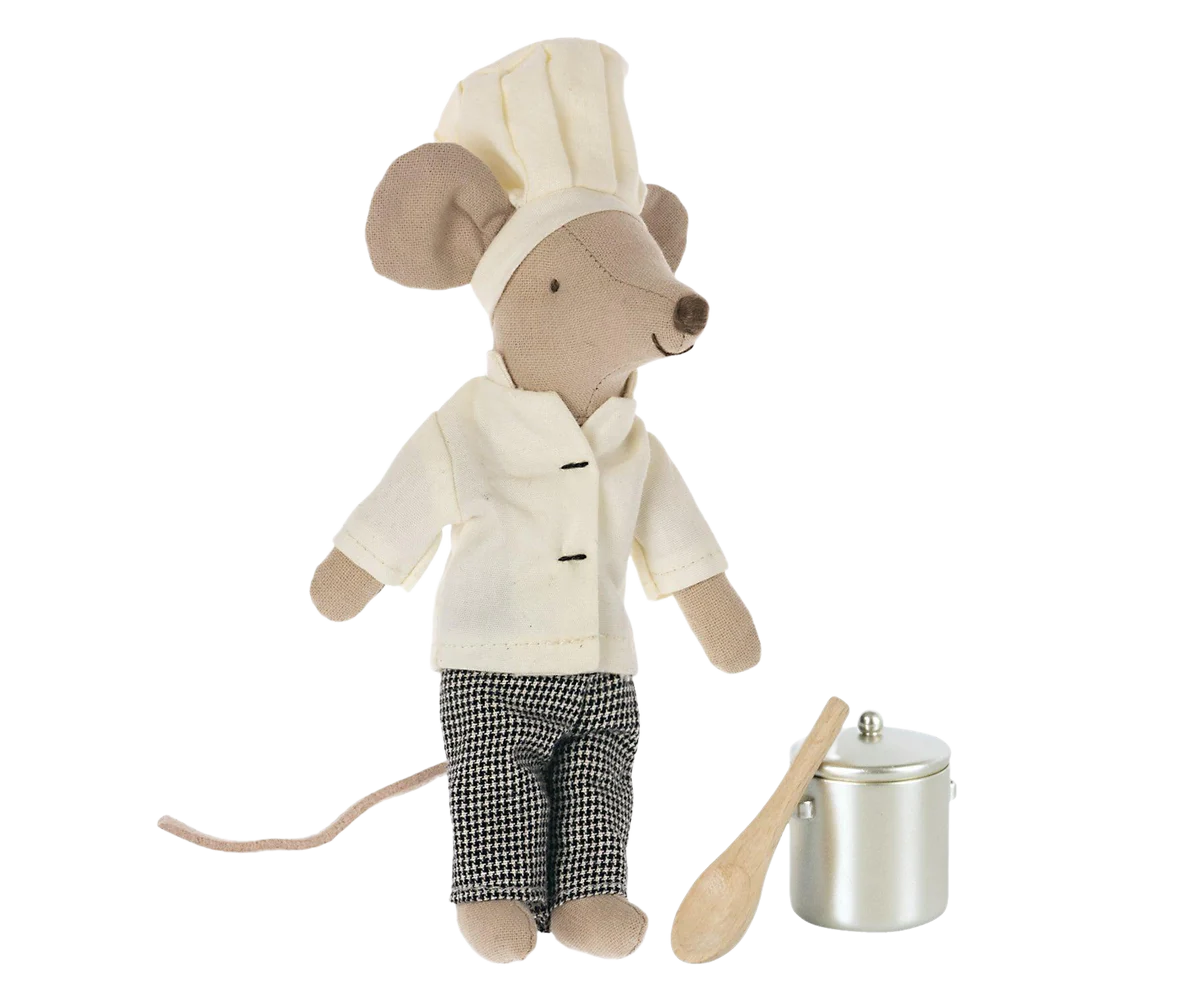 Chef Mouse with Soup Pot & Spoon