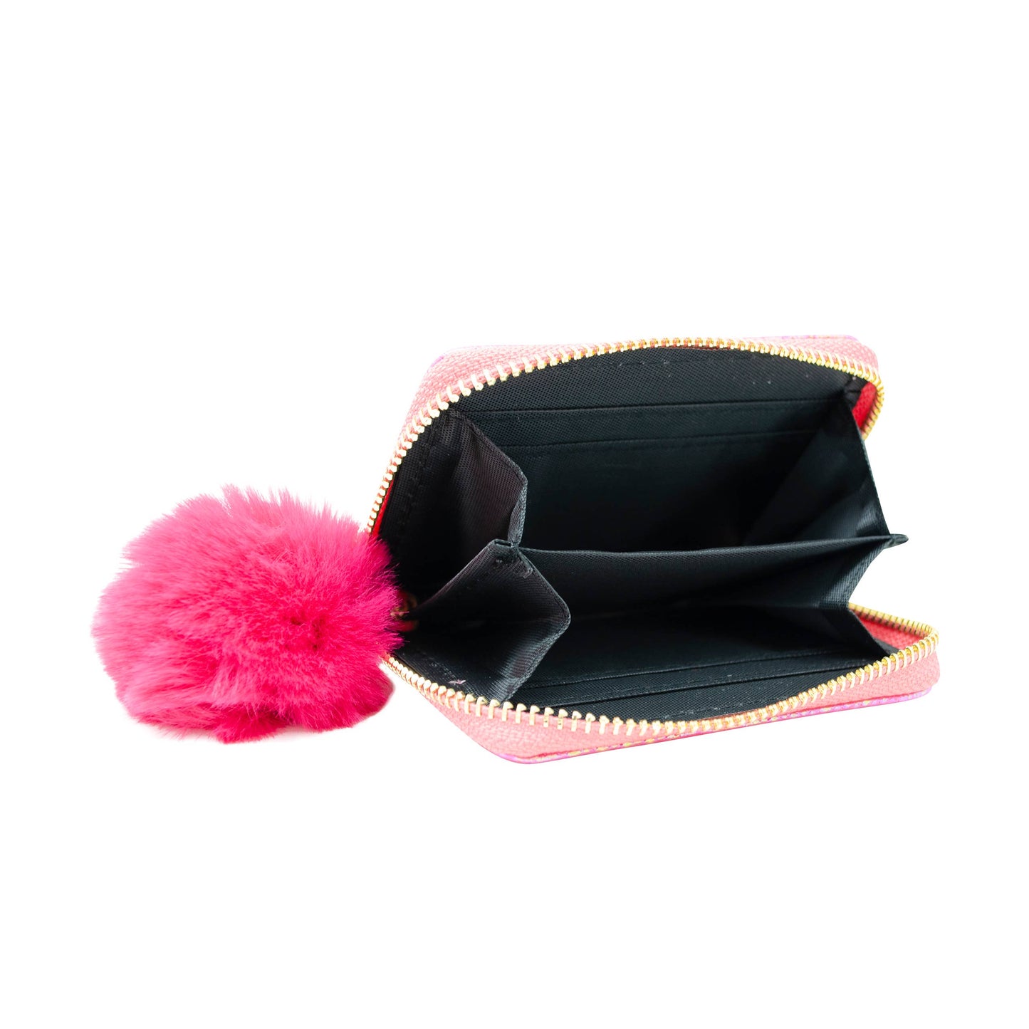 Shiny Happy Face Smile Wallet: Hot Pink