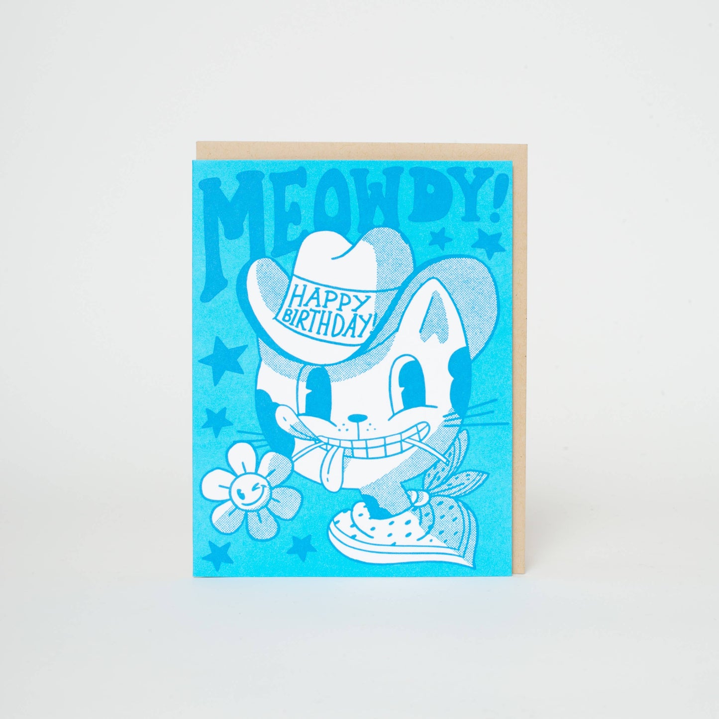 Birthday Meowdy Cat Letterpress Greeting Card by Hello! Lucky