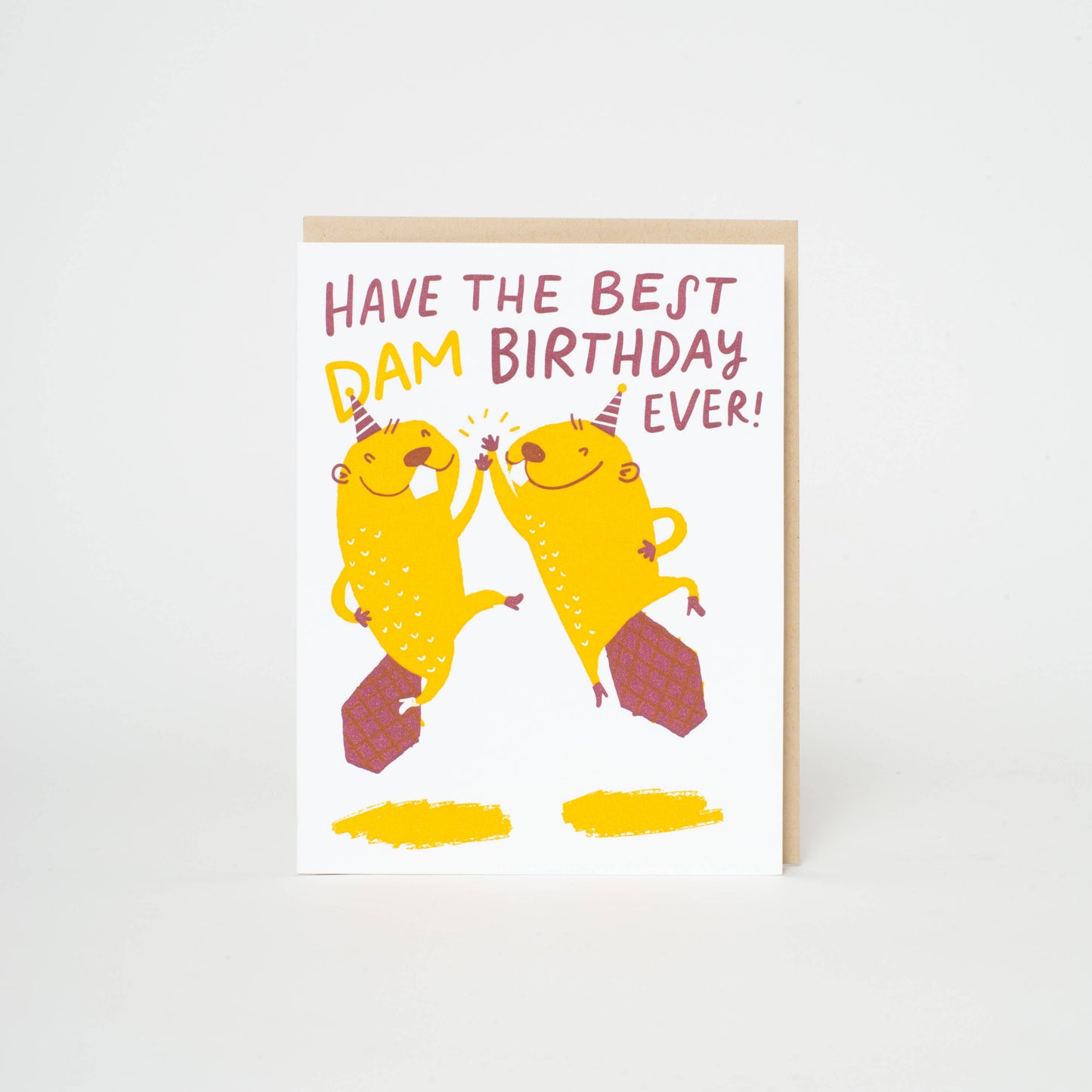 Birthday Beavers Punny Letterpress Greeting Card by Hello!Lucky