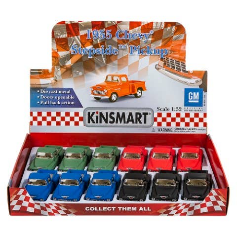 5" Diecast 1955 Chevy Stepside Pick Up 12/Disp
