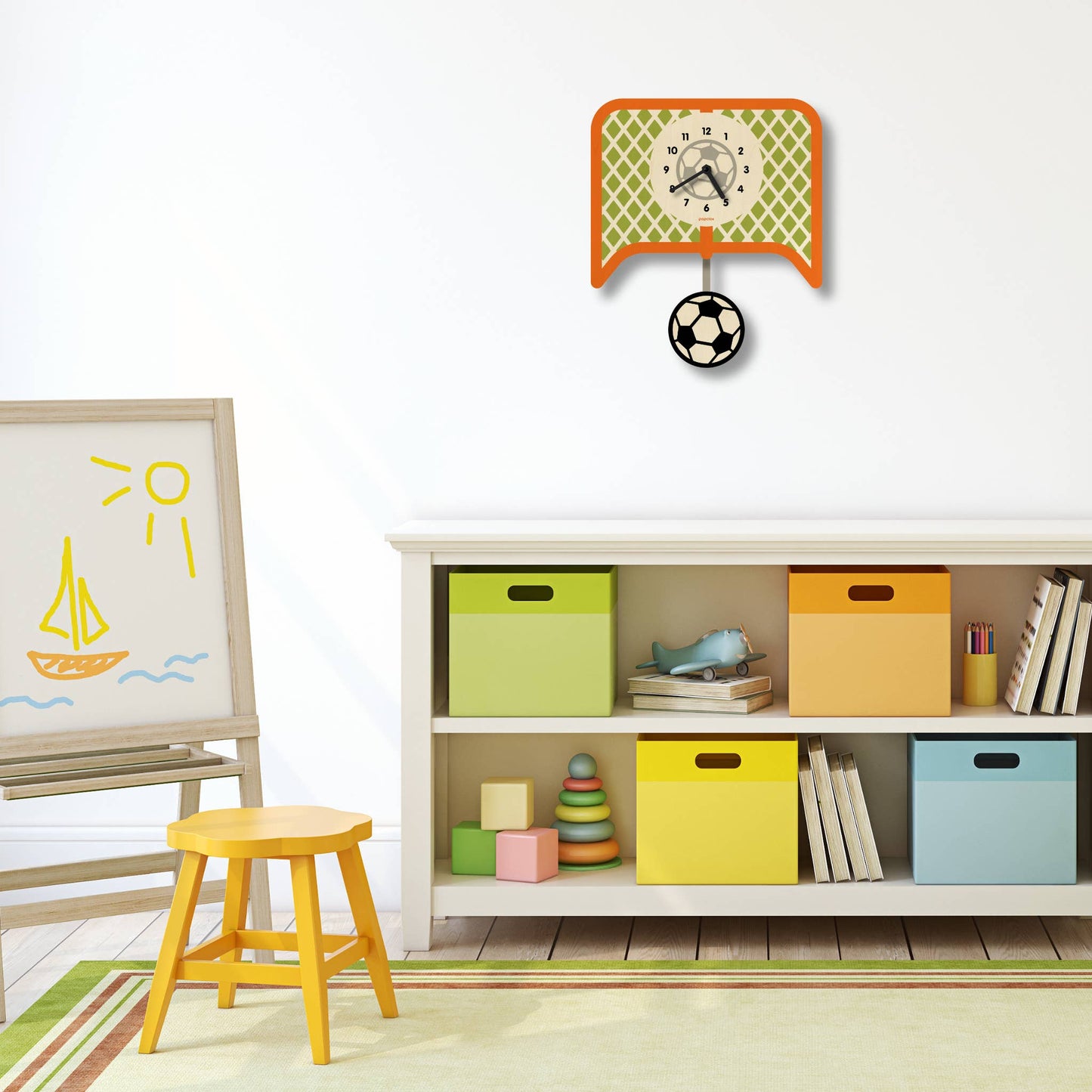Soccer Pendulum Clock - Wood