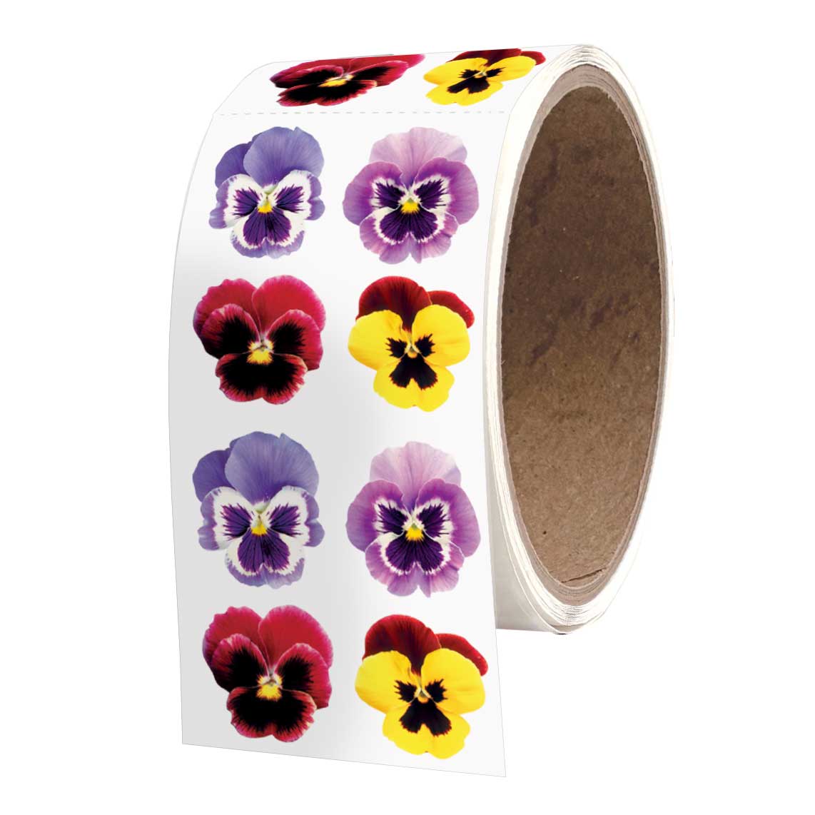 Pansies 2x4 Stickers - ROLL OF 50 MODULES