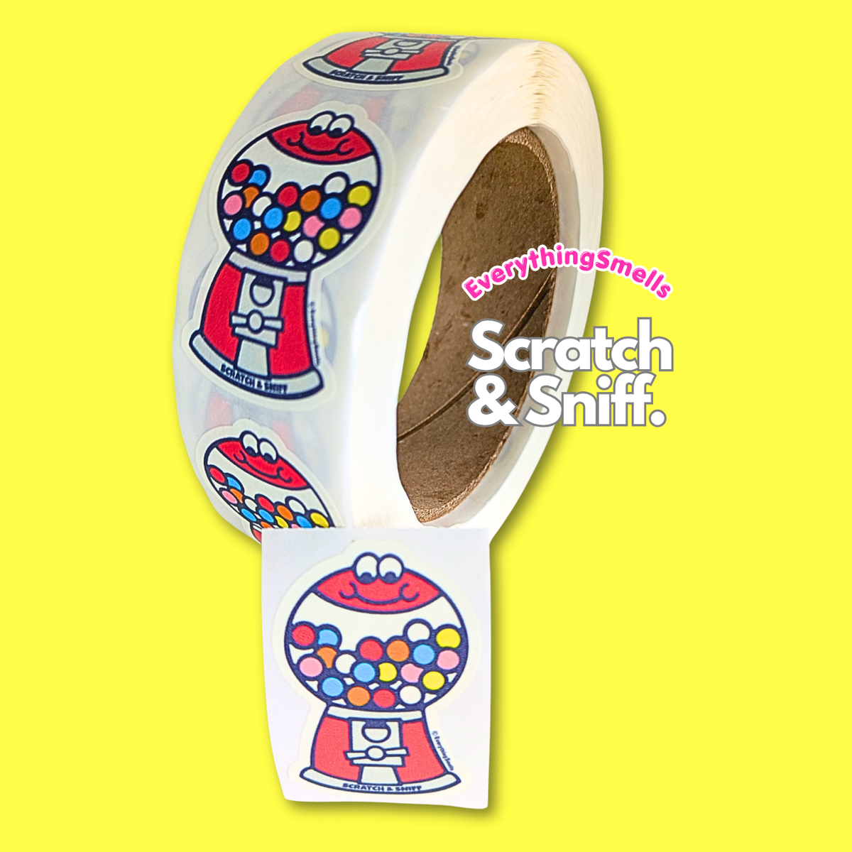 Bubble Gum Scratch & Sniff Sticker Roll (50)