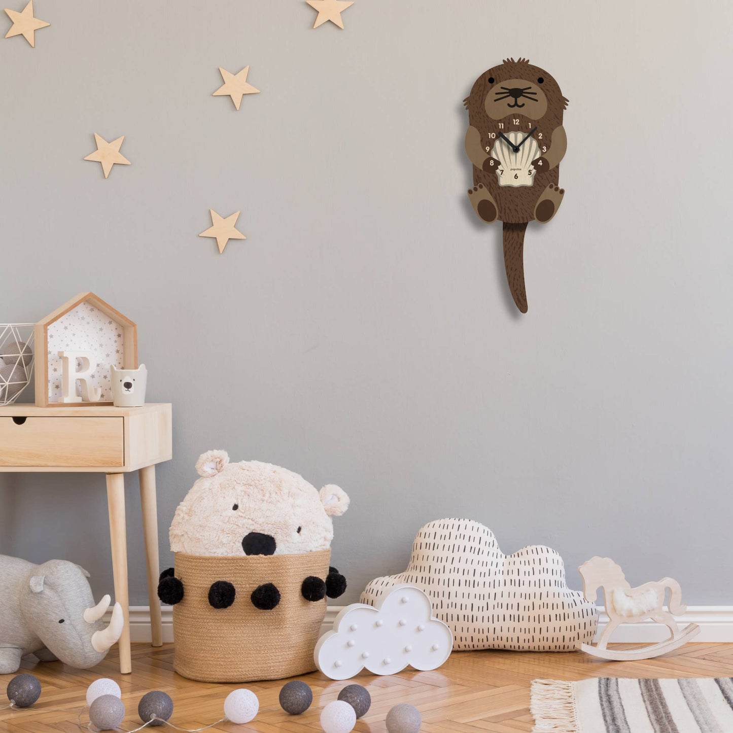 Otter Pendulum Clock - Wood