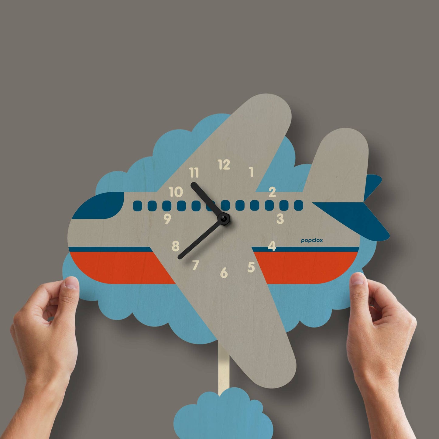 Airplane Pendulum Clock - Wood