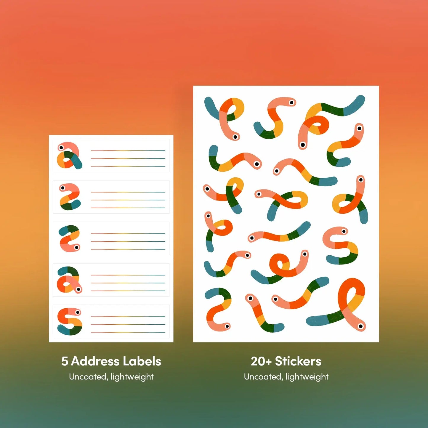 Rainbow Worms Letter Writing Kit