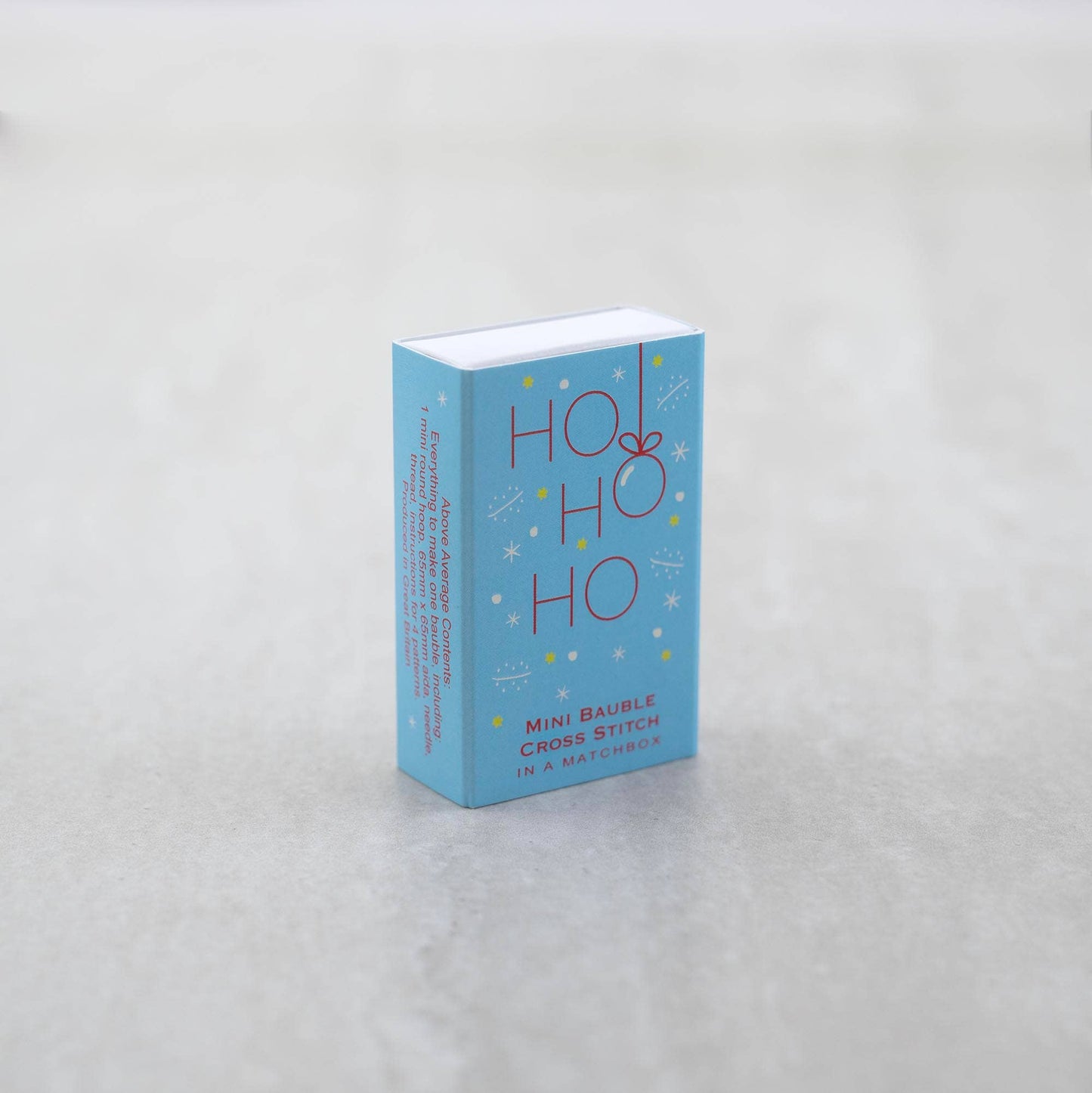 Christmas Baubles Ho Ho Ho Cross Stitch Kit In A Matchbox