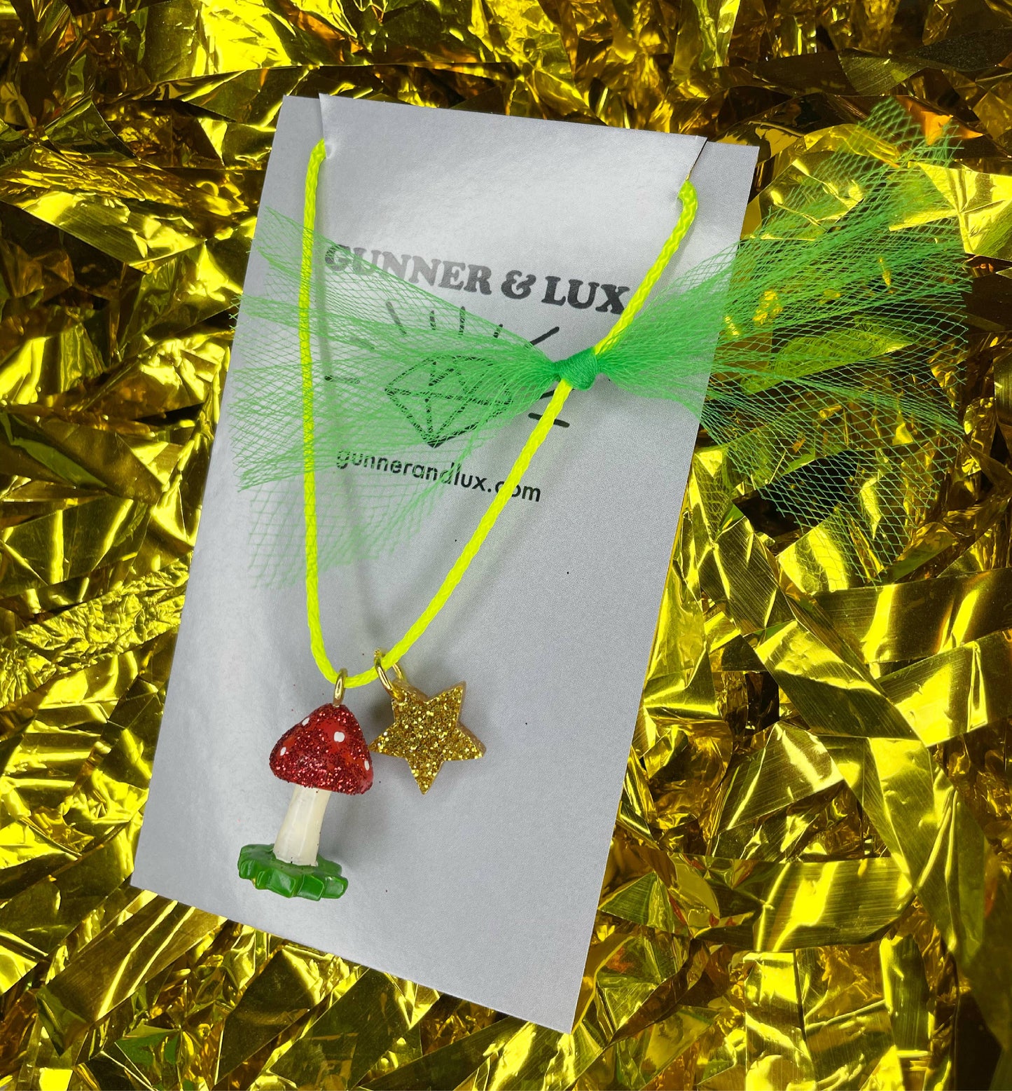 "Glitter Mushroom" Necklace