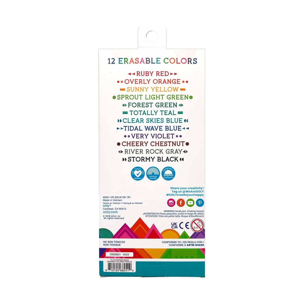 Un-Mistake-Ables! Erasable Colored Pencils- (Set of 12)
