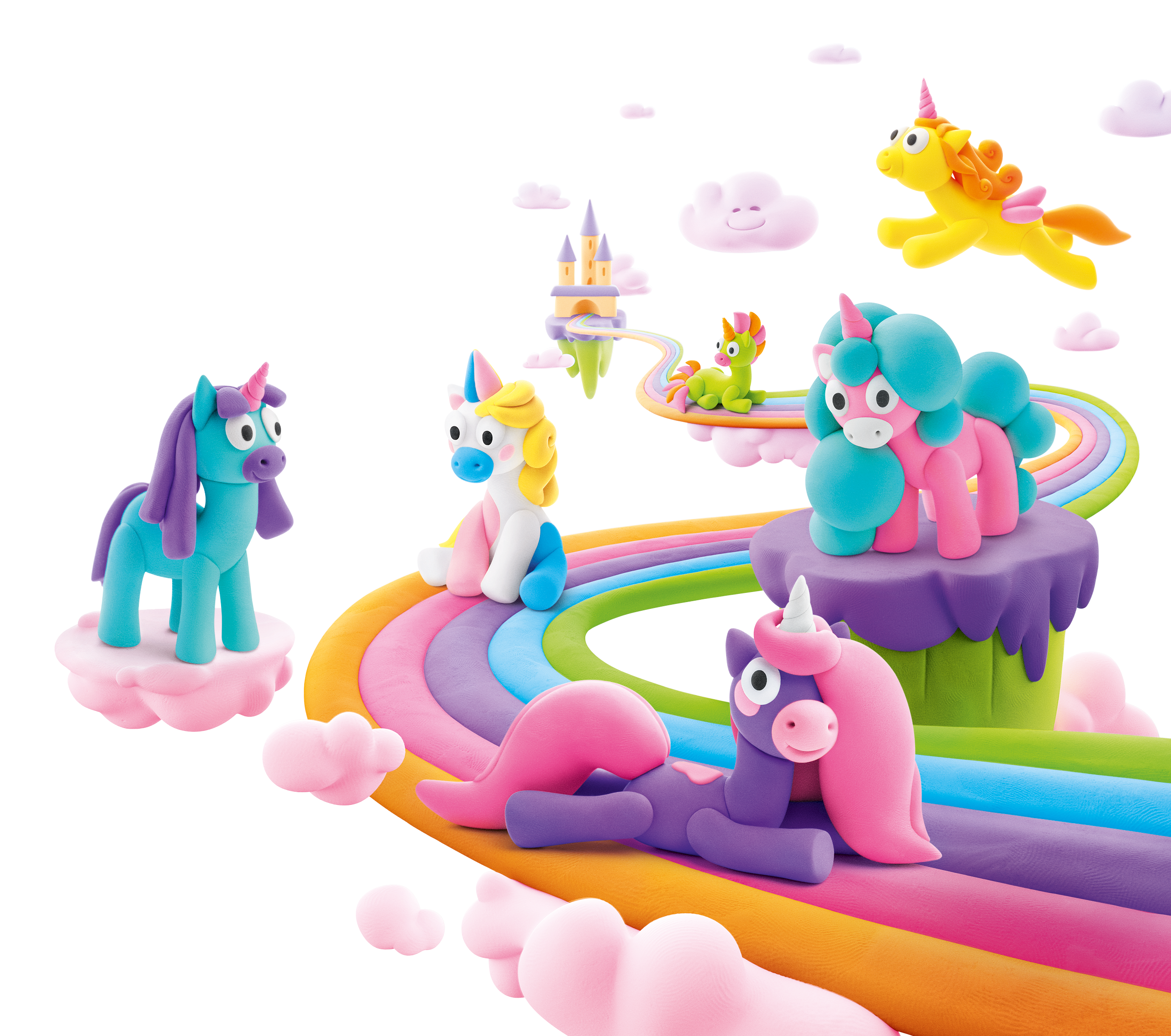 Hey Clay Rainbow Unicorns - NEW – The Prize Booth