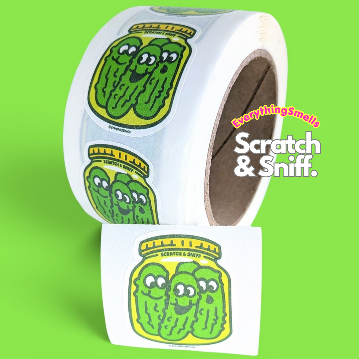 Dill Pickle Scratch & Sniff Sticker Roll (50)