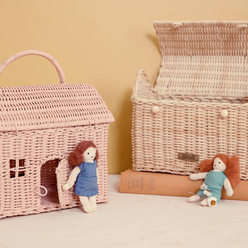 Rattan Casa Clutch in Rose