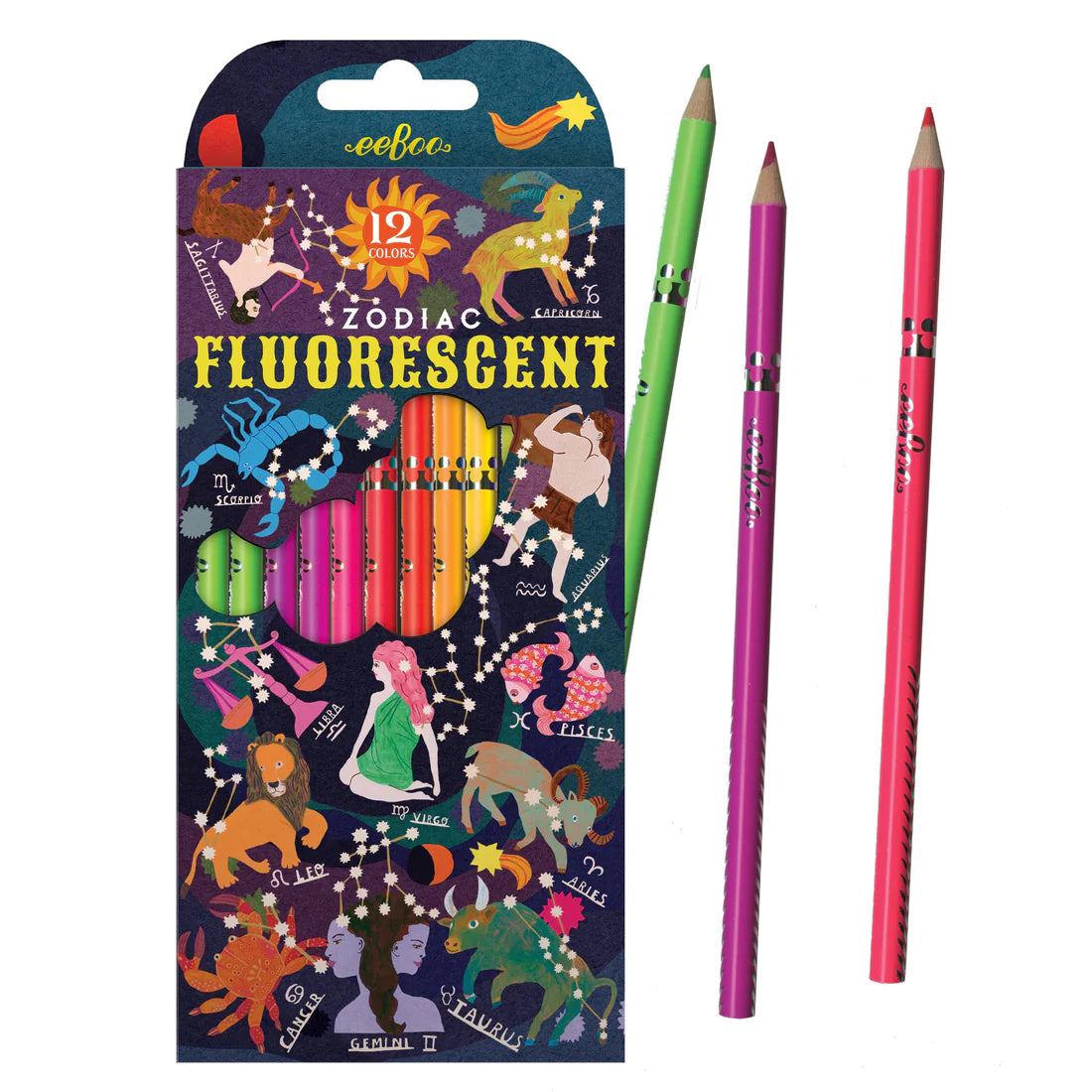 Zodiac 12 Fluorescent Color Pencils