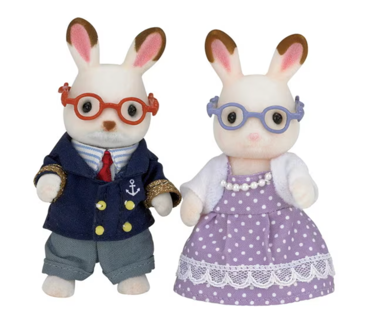 Calico Critters Chocolate Rabbit Grandparents