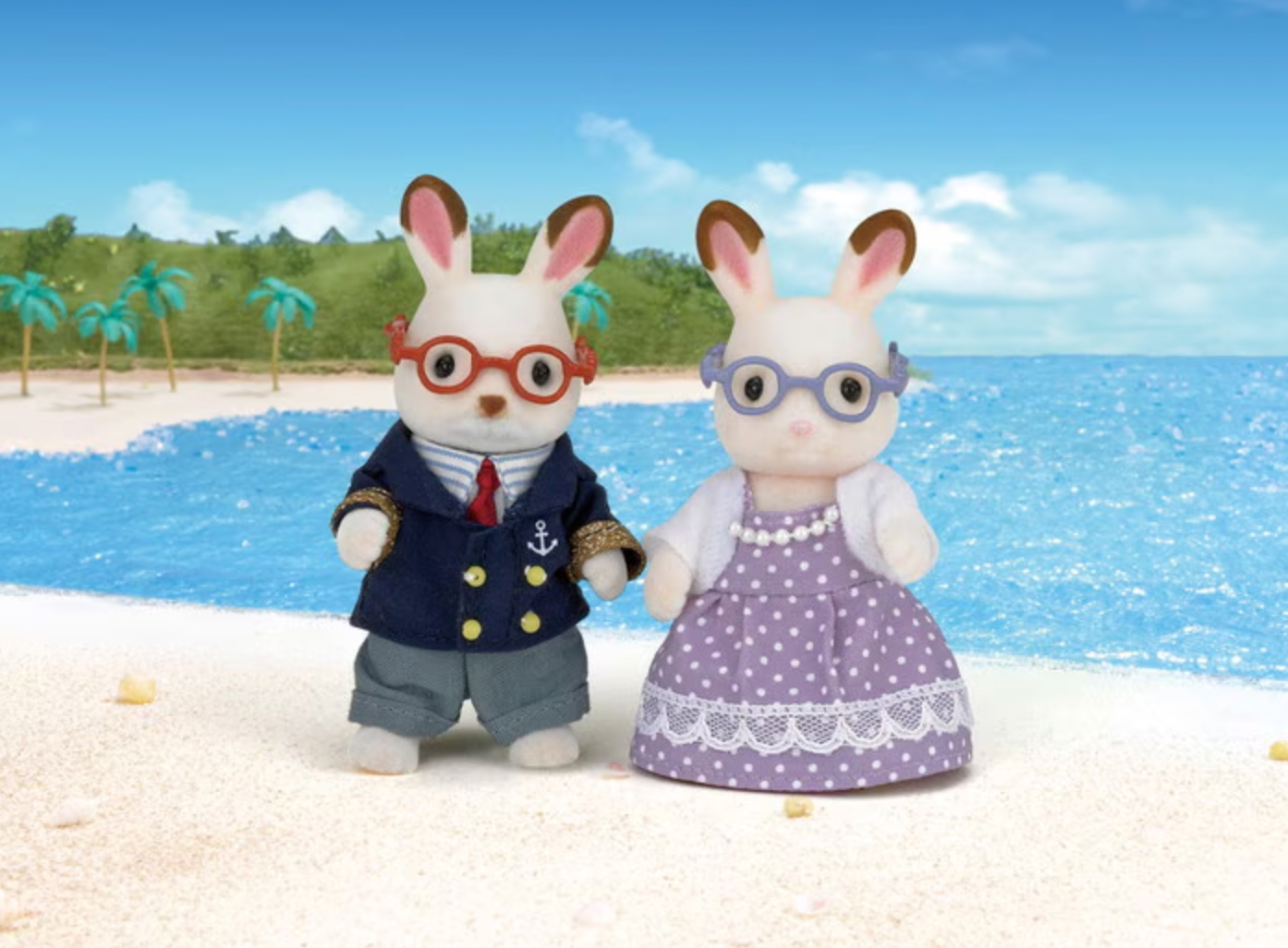 Calico Critters Chocolate Rabbit Grandparents