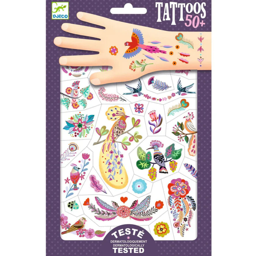 Bright Birds Temporary Tattoos