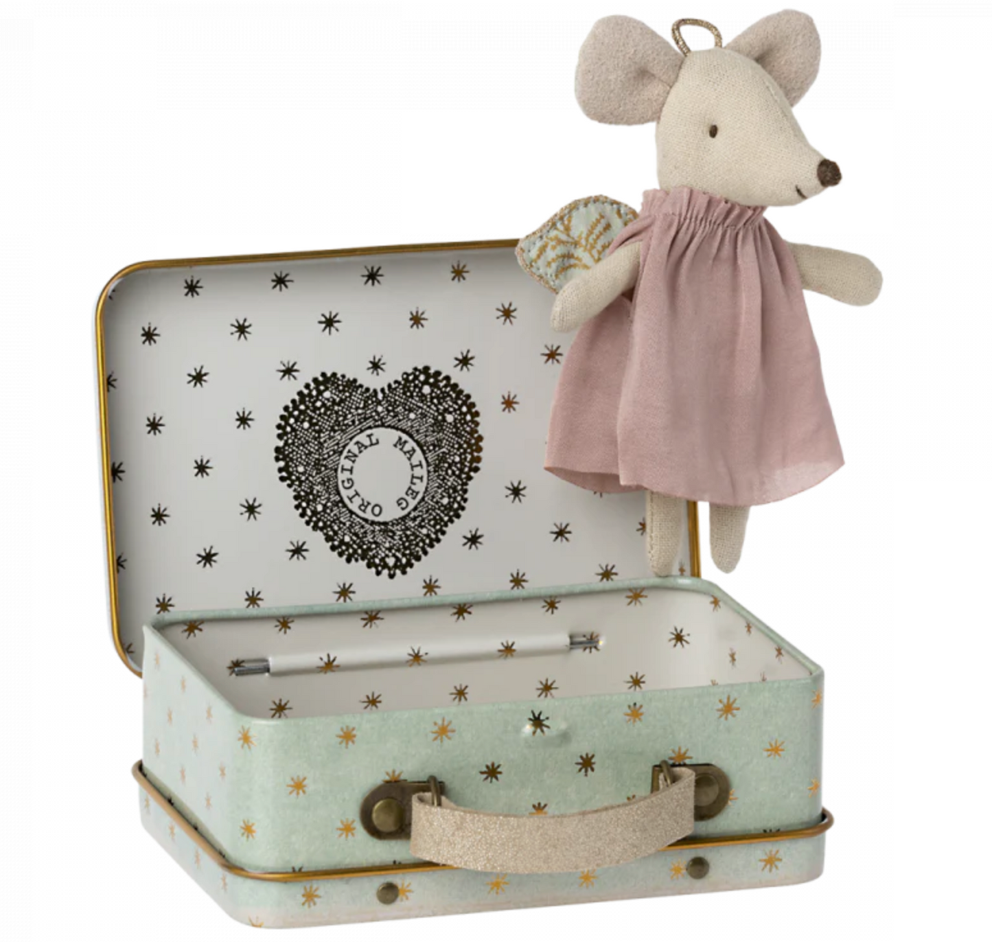 Angel Mouse in Suitcase