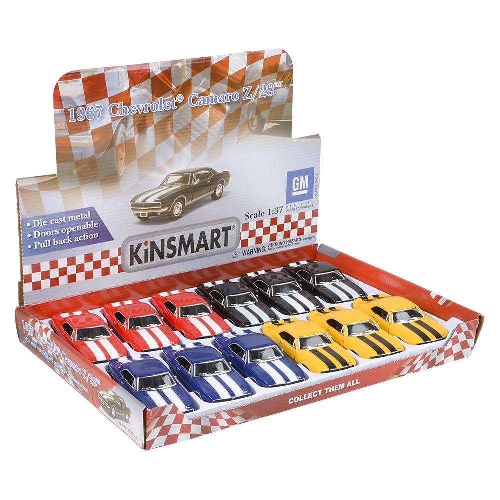 5" Diecast Pull Back 1967 Chevy Camaro Z28 12/Disp