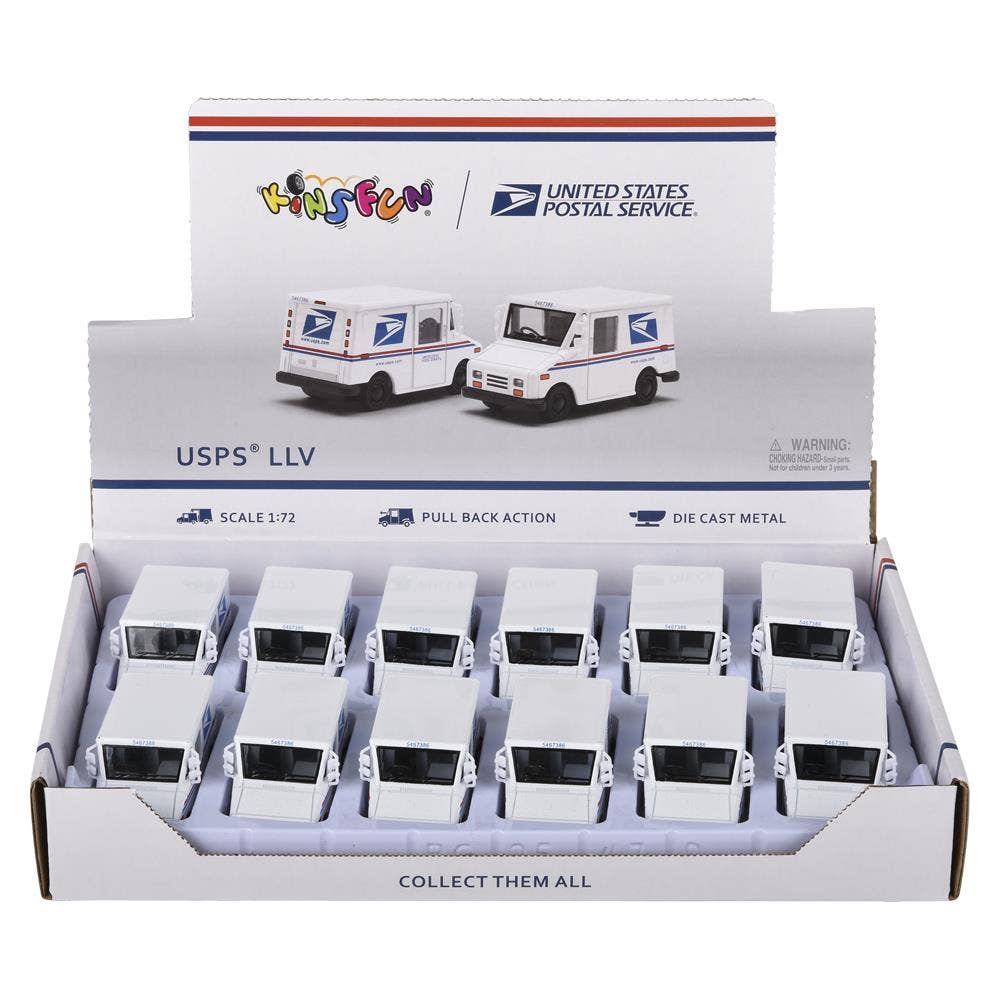 2.5" Diecast Pull Back Mini Postal Carrier Truck 12Ct