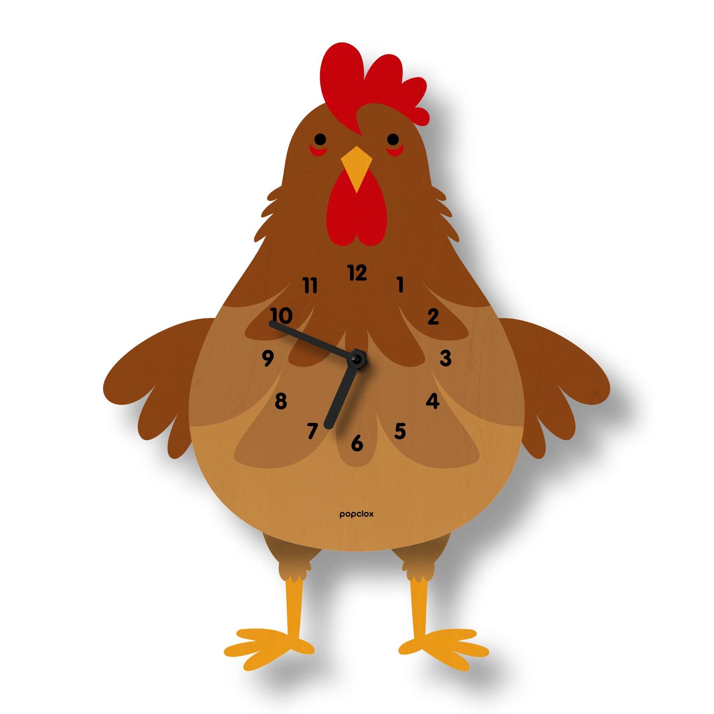 Cleo Chicken Pendulum Clock - Wood