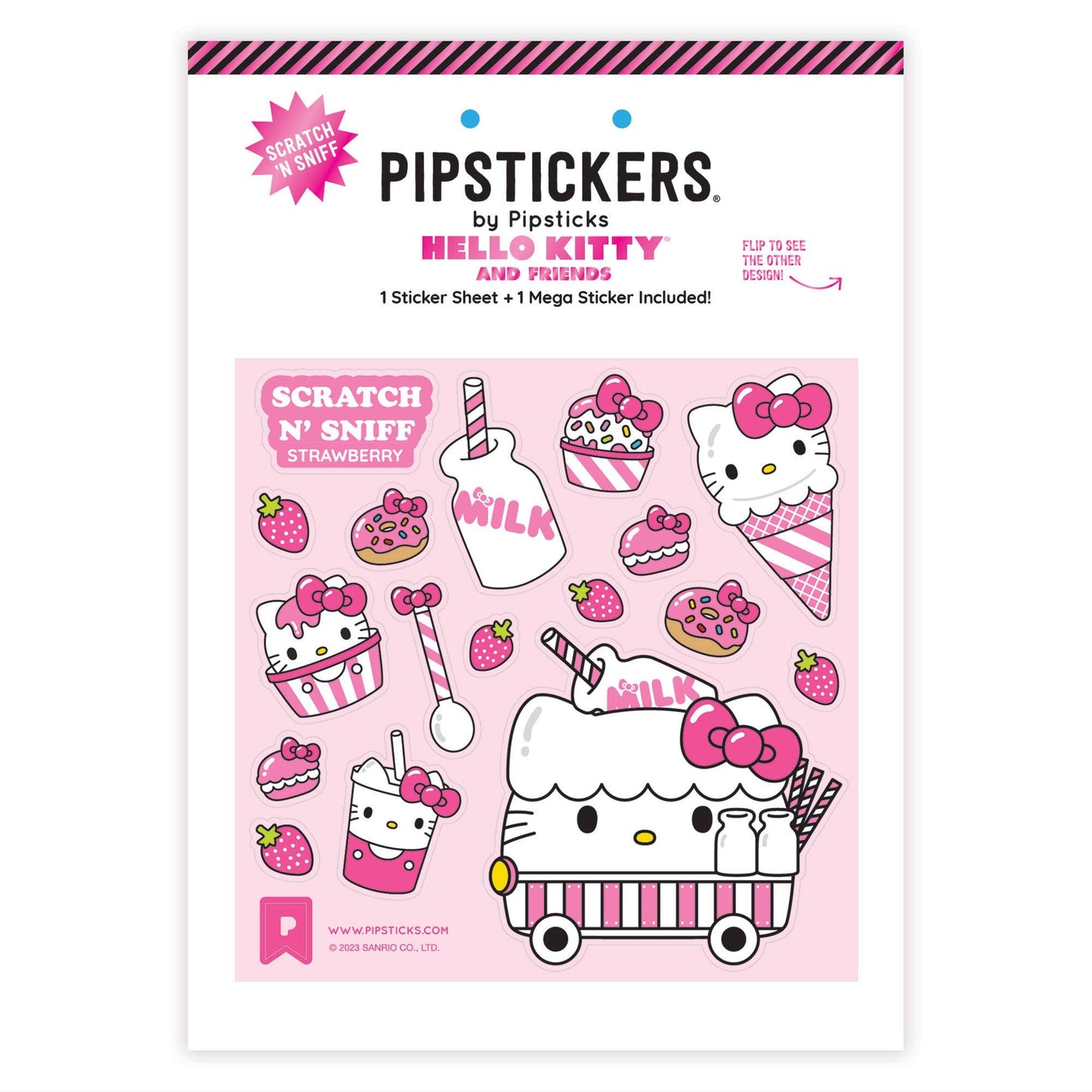 Hello Kitty Milk Cart Scratch 'n Sniff (2ct) Stickers