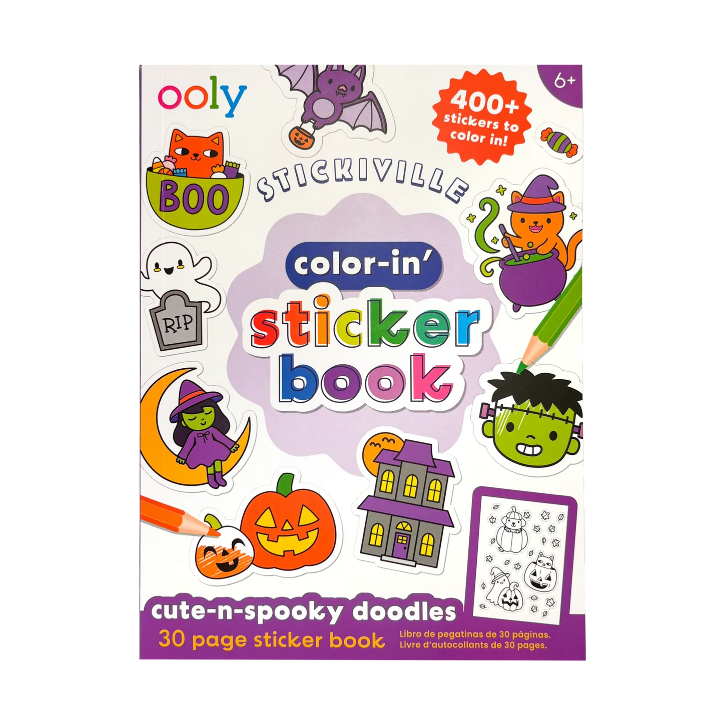 Stickiville Color-In' Sticker Book - Cute-N-Spooky Doodles