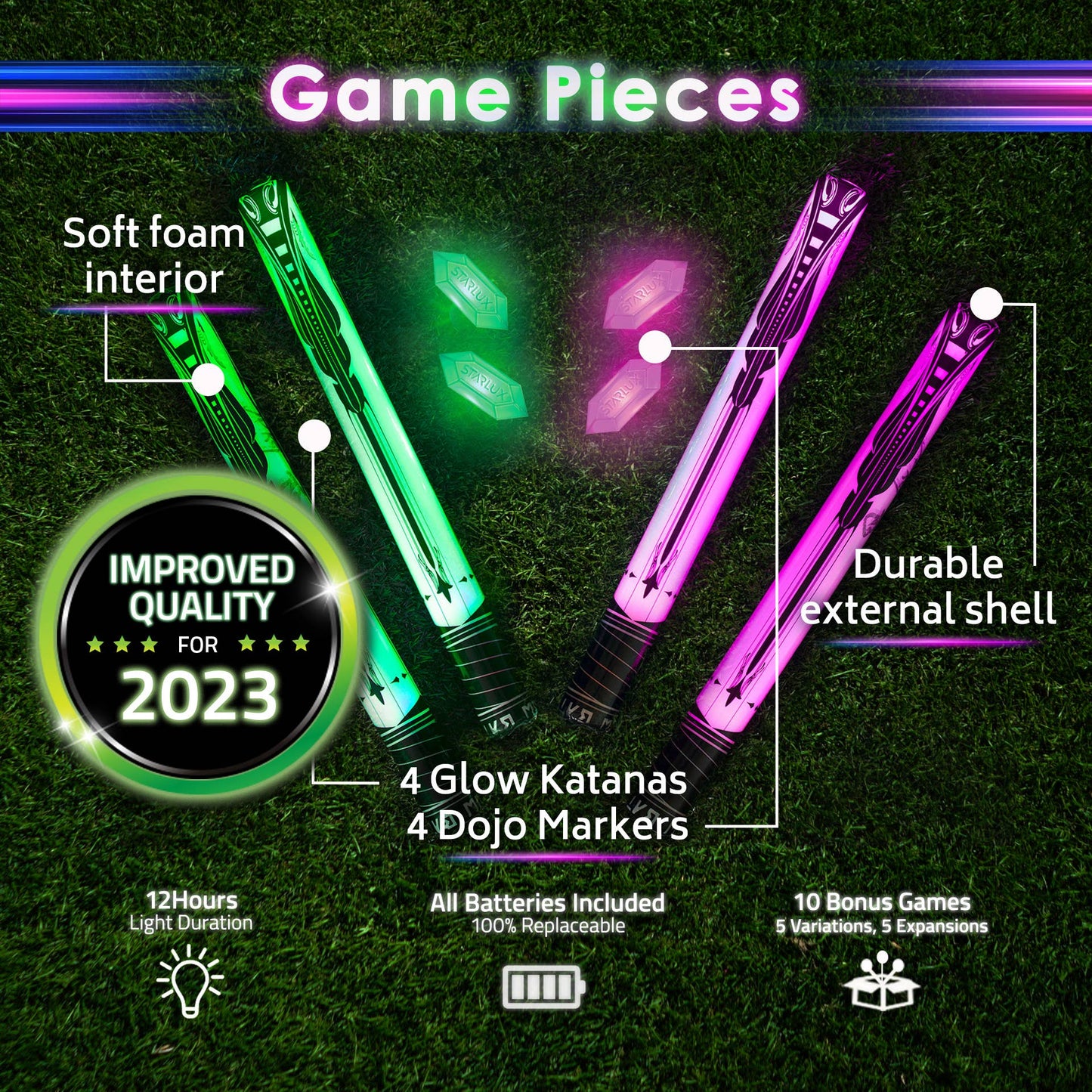 Glow Battle: Glow in the Dark Game and Ninja Kids Toys
