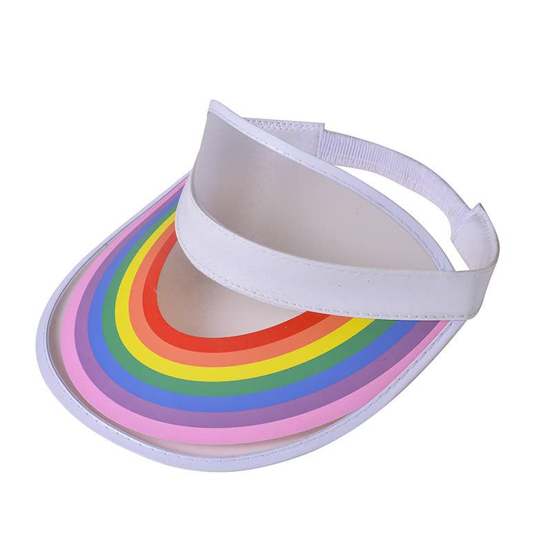 New Summer Retro Rainbow Clear Visor Hat