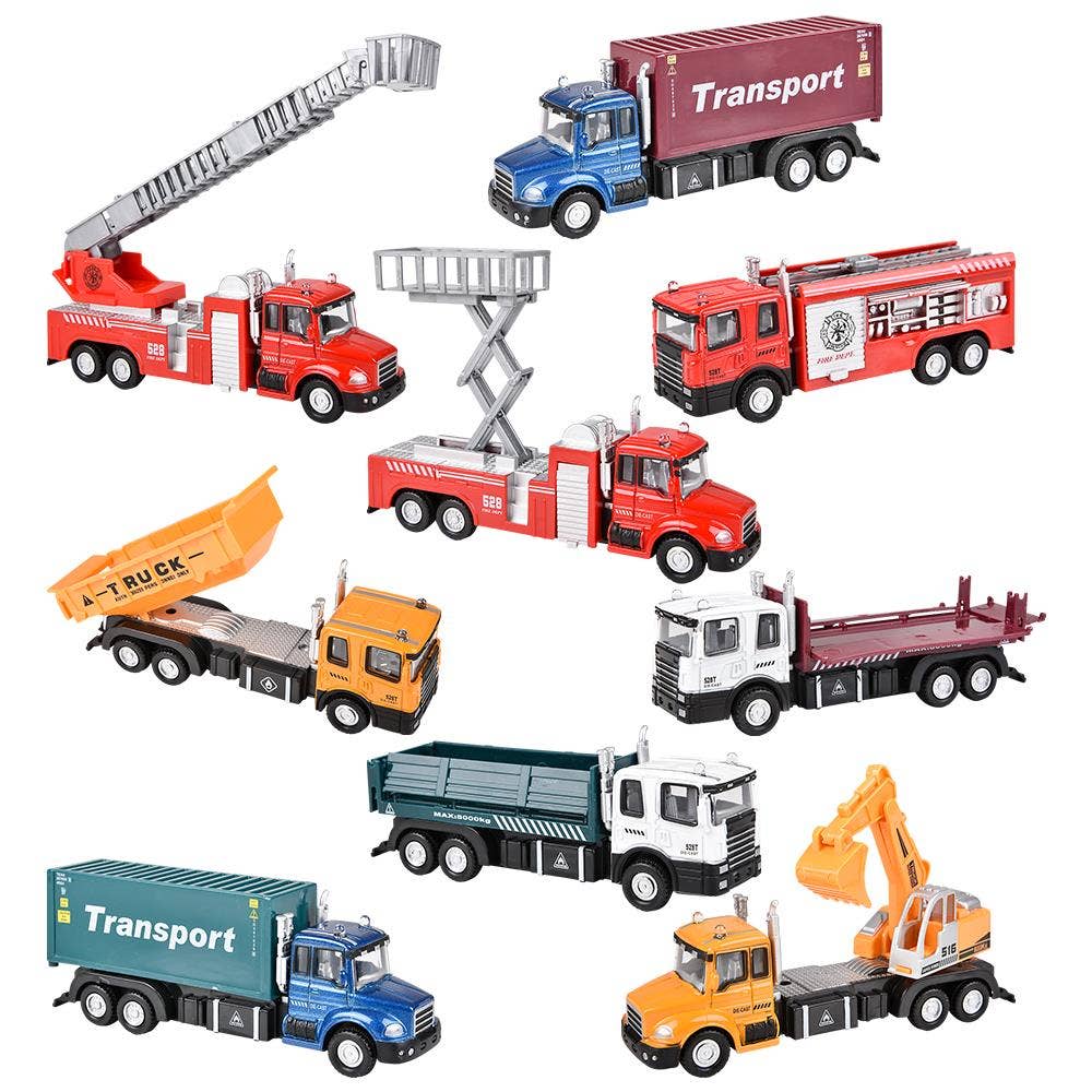 6" Diecast Pull Back Truck Assortment 12/Disp
