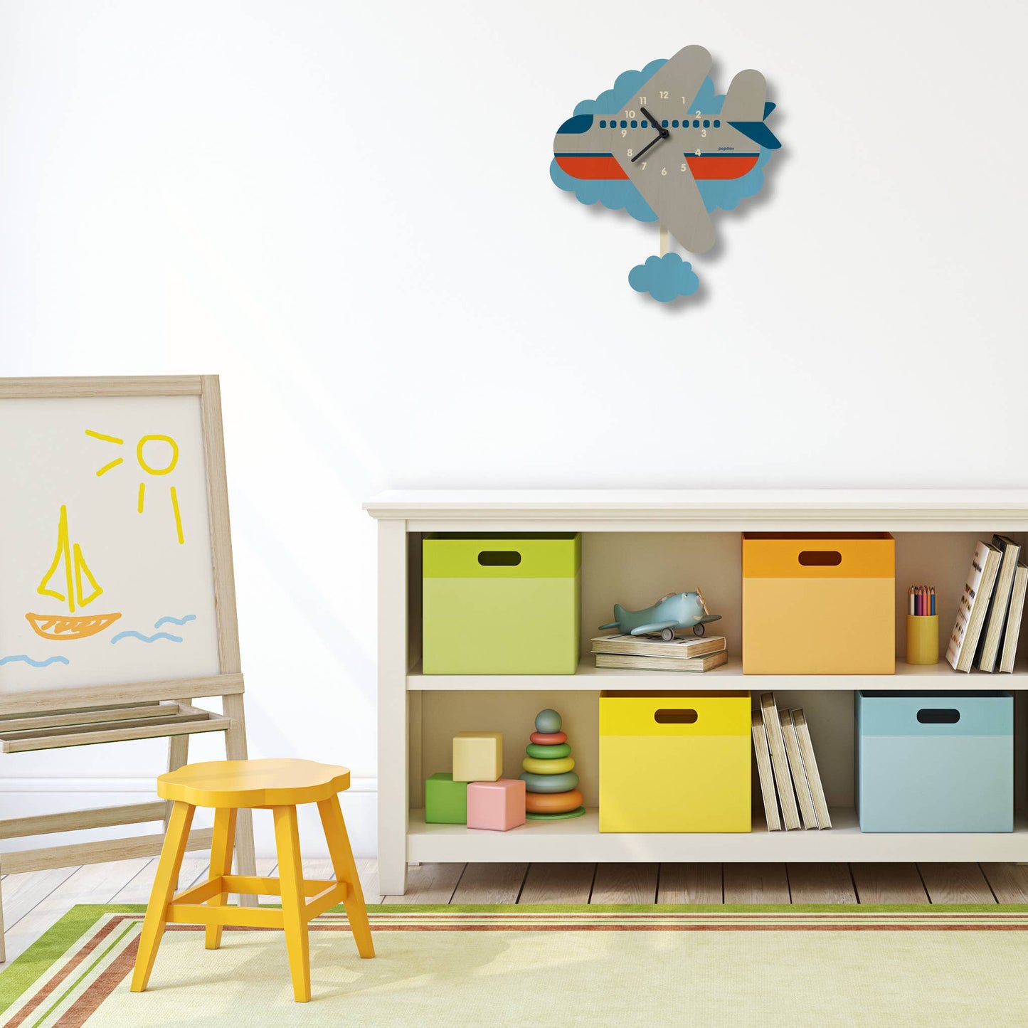 Airplane Pendulum Clock - Wood
