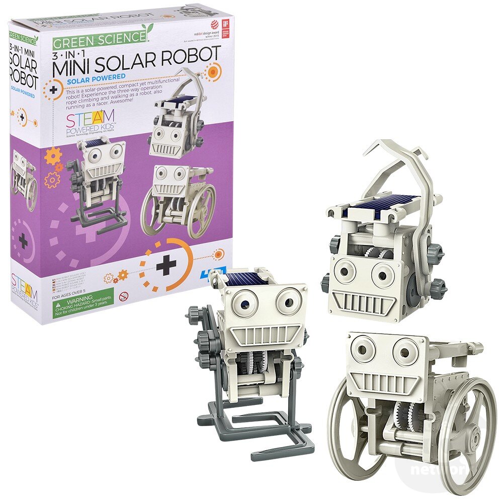 3 in 1 Mini Solar Robot - Green Science