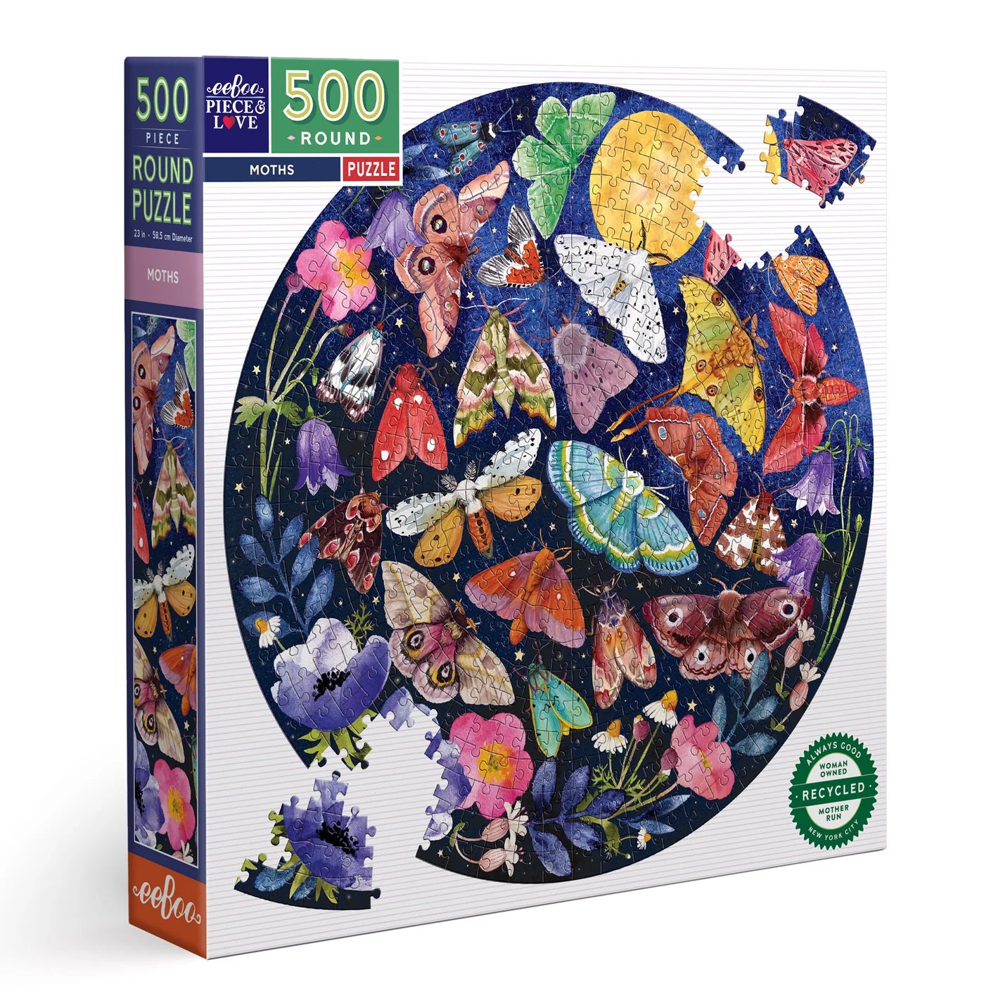 Moths Puzzle - 500 piece round