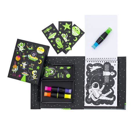 Neon Outer Space coloring set