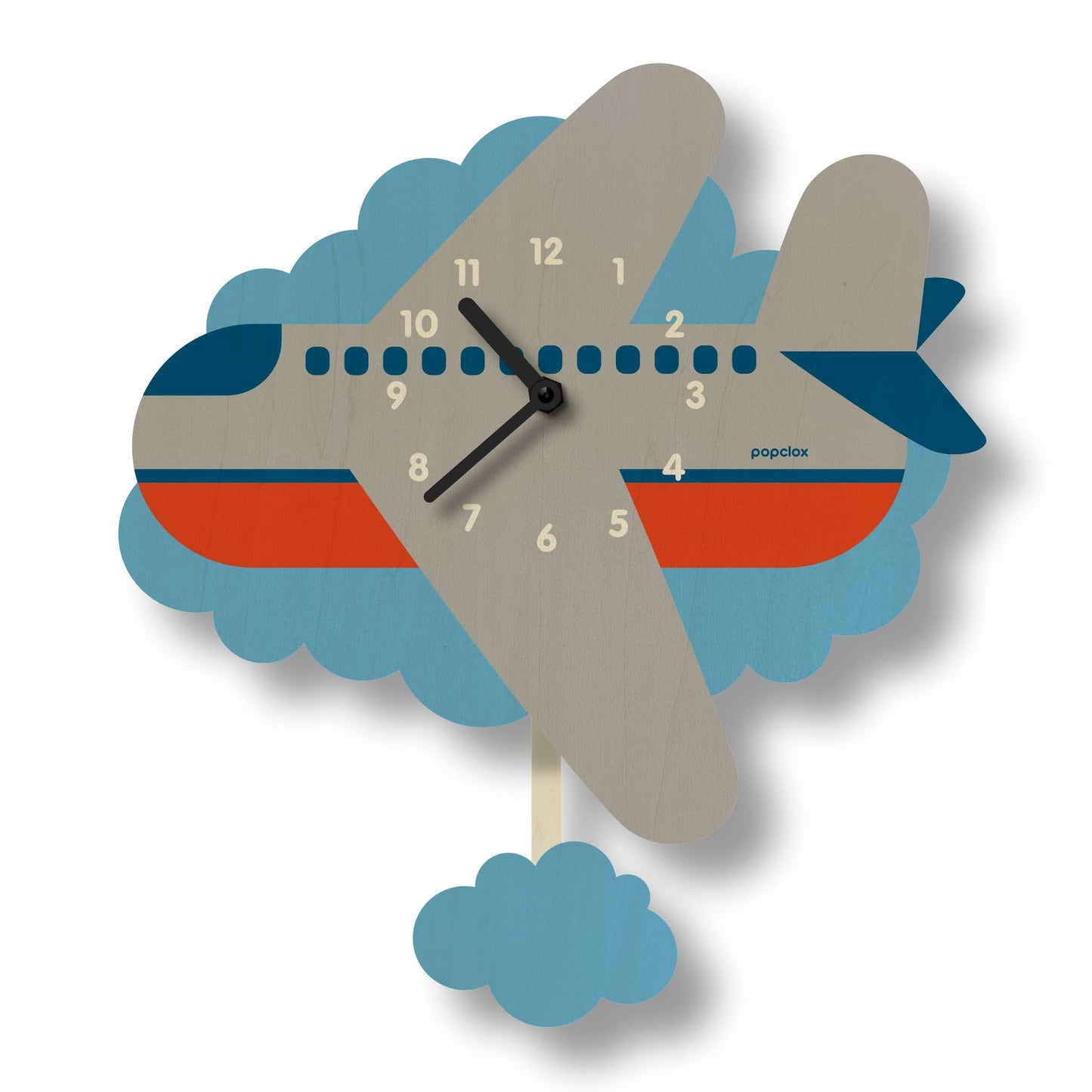 Airplane Pendulum Clock - Wood