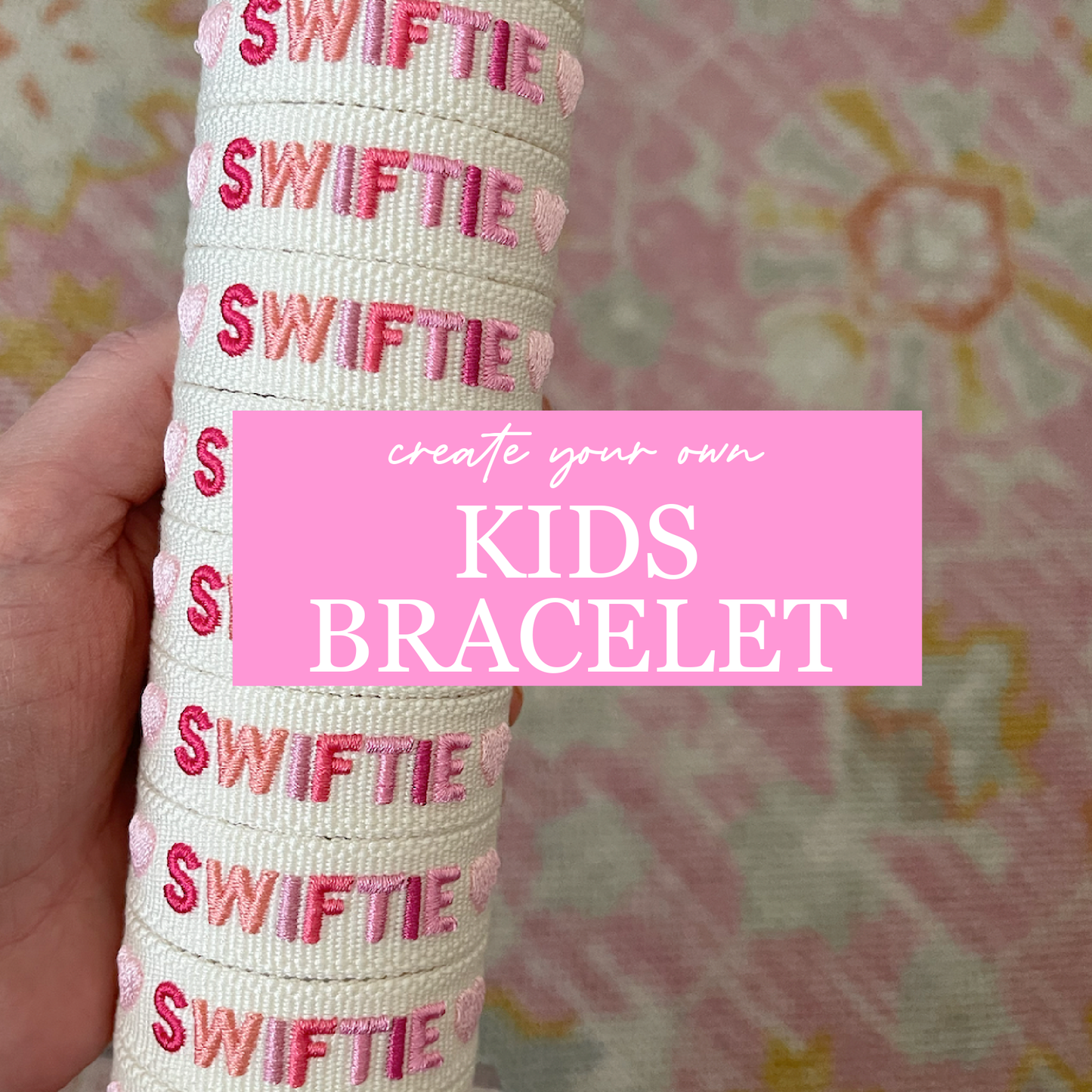 Swiftie White Embroidered Bracelet