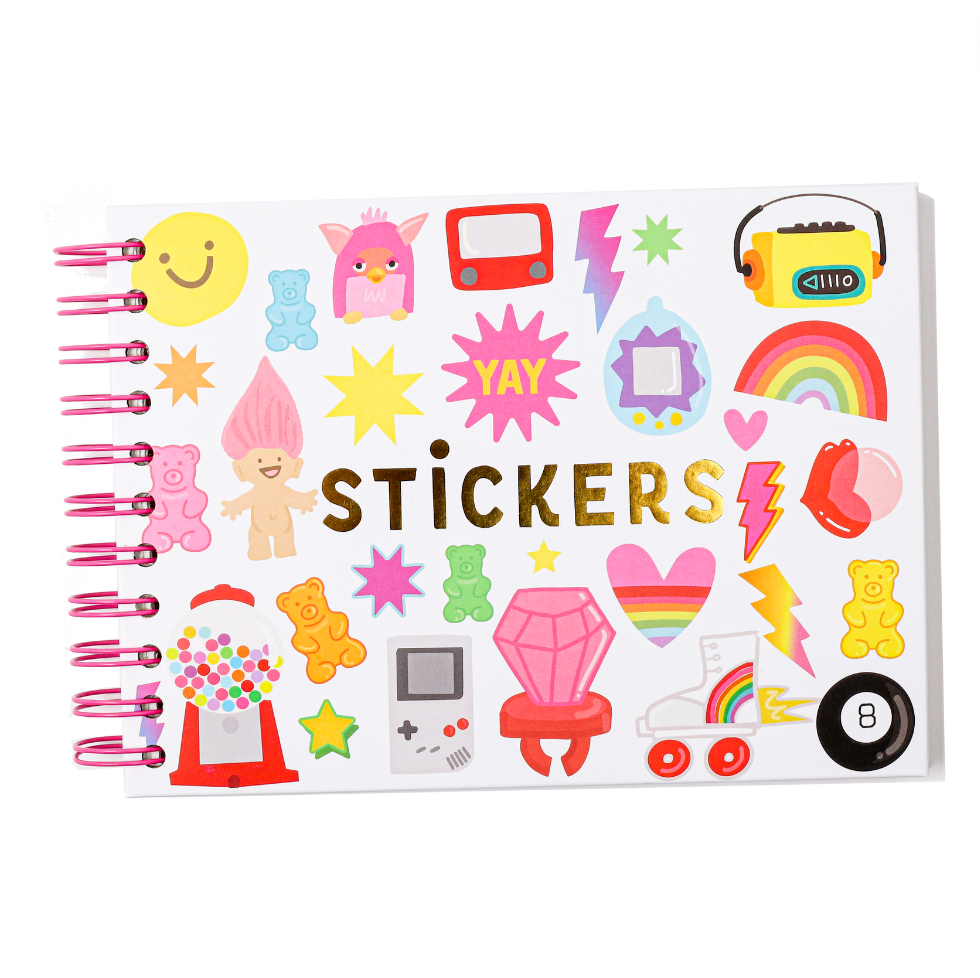NEW! Crazy 90's Hardcover Sticker Book
