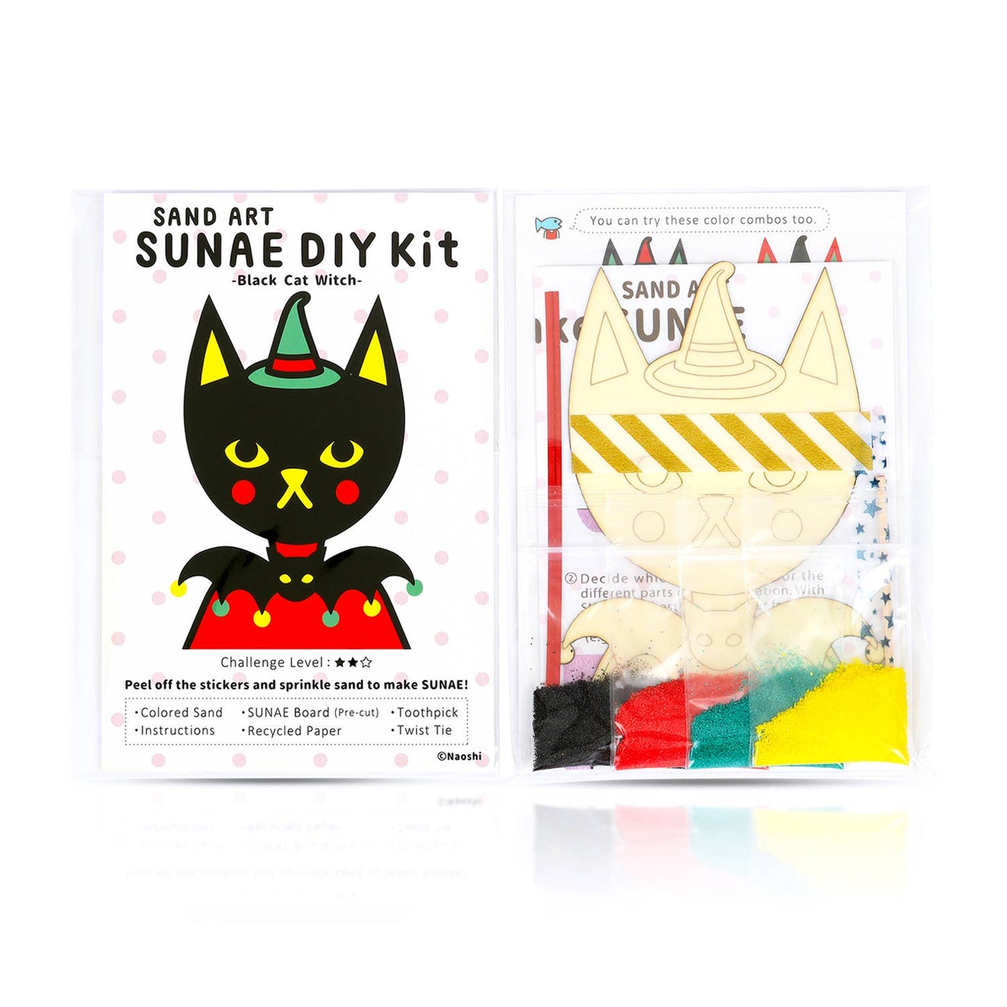 【SUNAE (sand art) DIY Kit】 Black Cat Witch