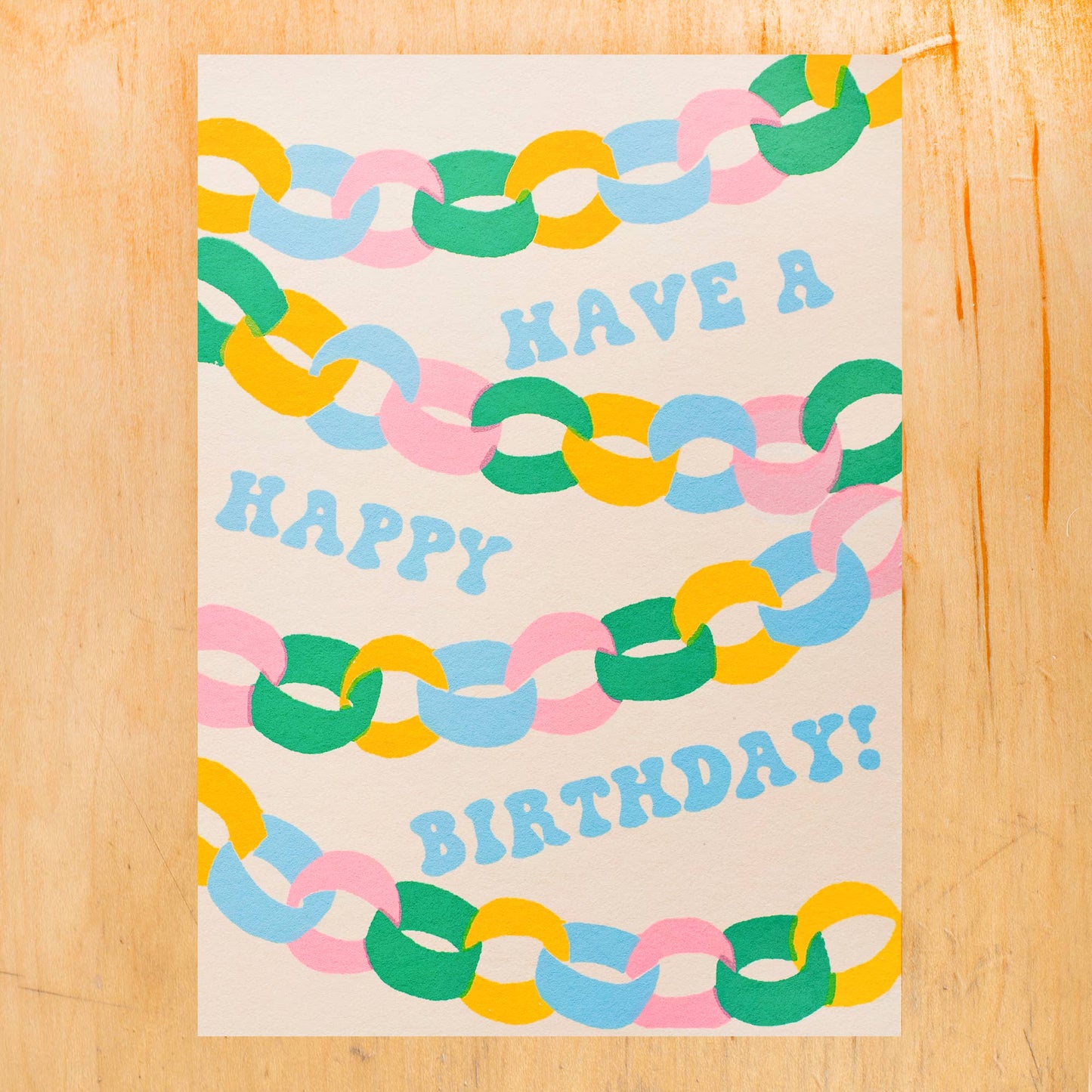 BIRTHDAY PAPER CHAIN GREETING CARD