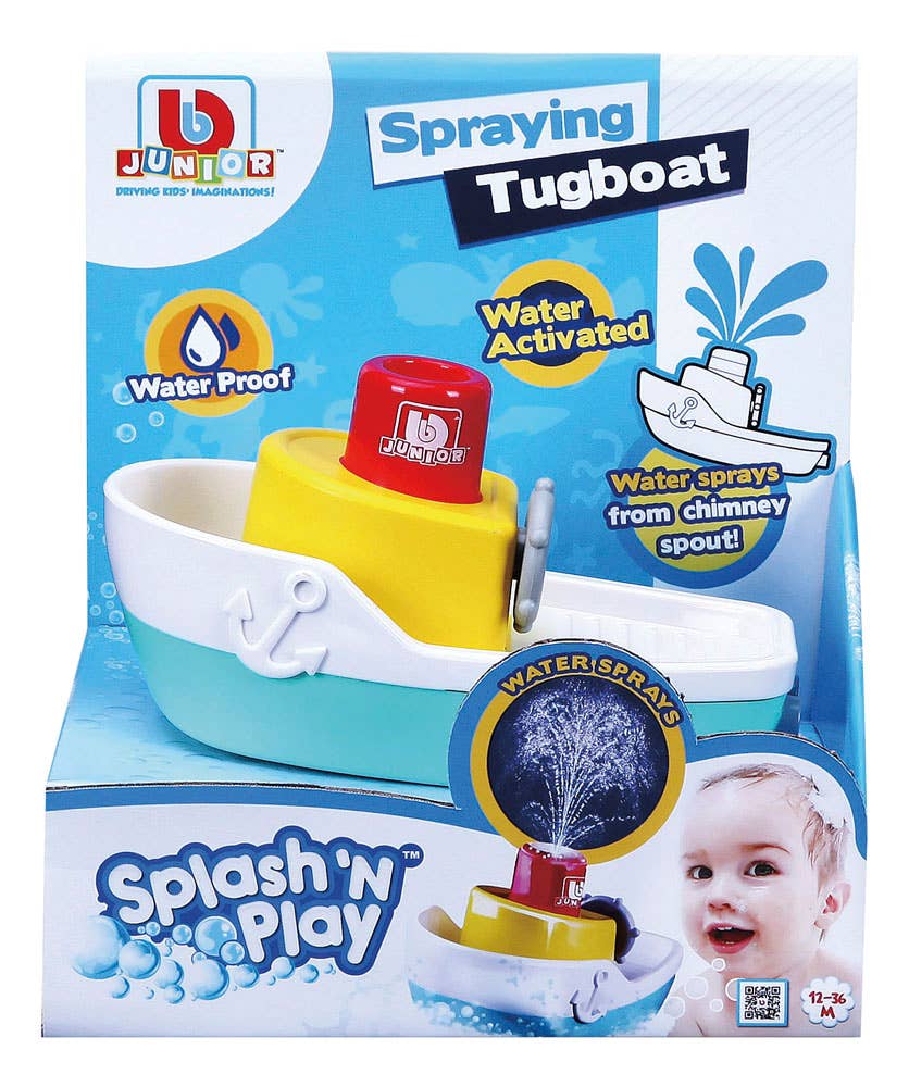 Toysmith Splash 'N Play Spraying Tugboat Bath Toy
