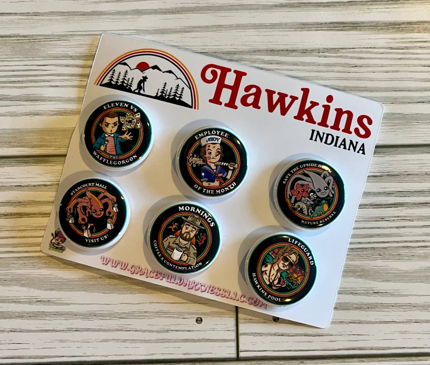 Stranger Things Inspired, Pin Back Button Set