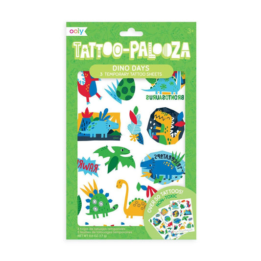 Tattoo Palooza: Temporary Tattoos - Dino. Days (3 Sheet Set)
