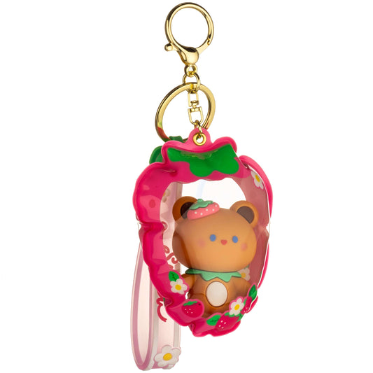 Strawberry Shaped Puffy Sensory Keychain - Straw-Bearry