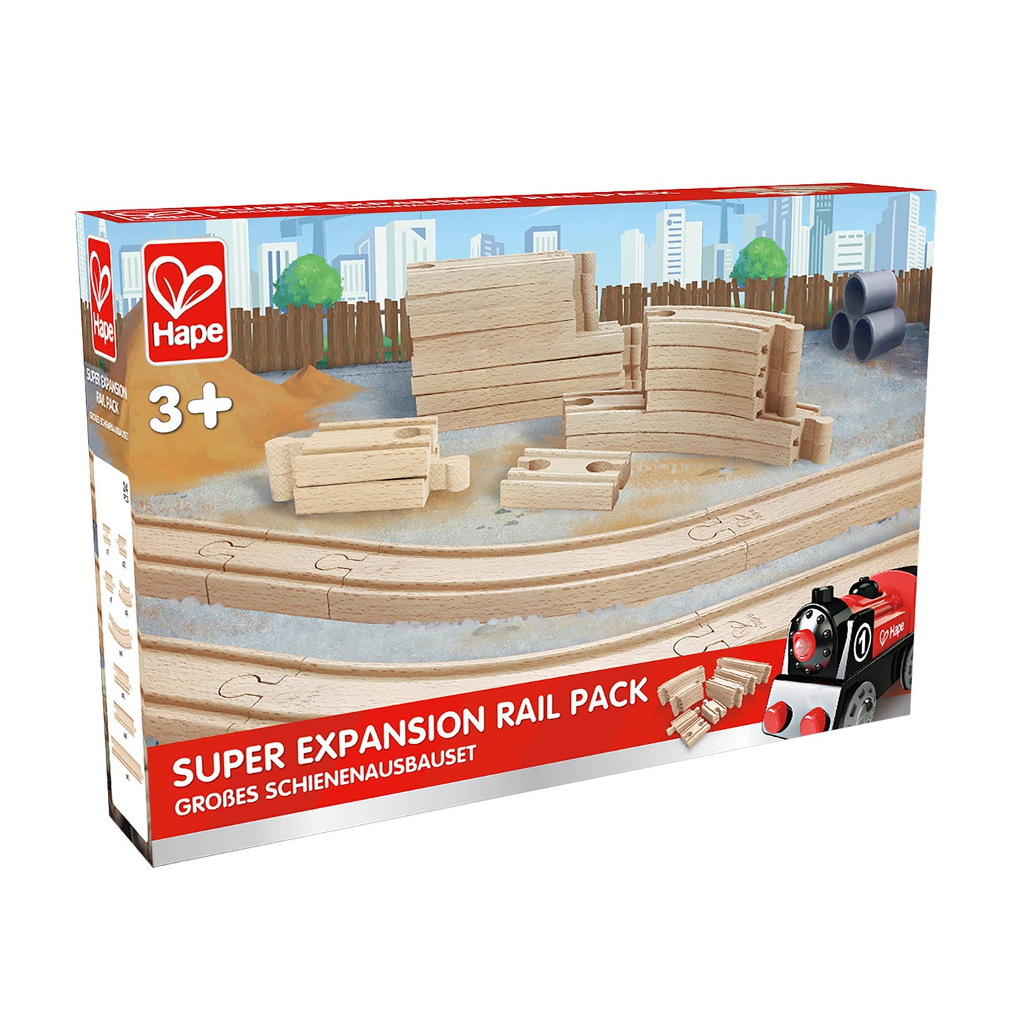 Starter Expansion Rail Pack - Wooden Train Track Set - 3Y+